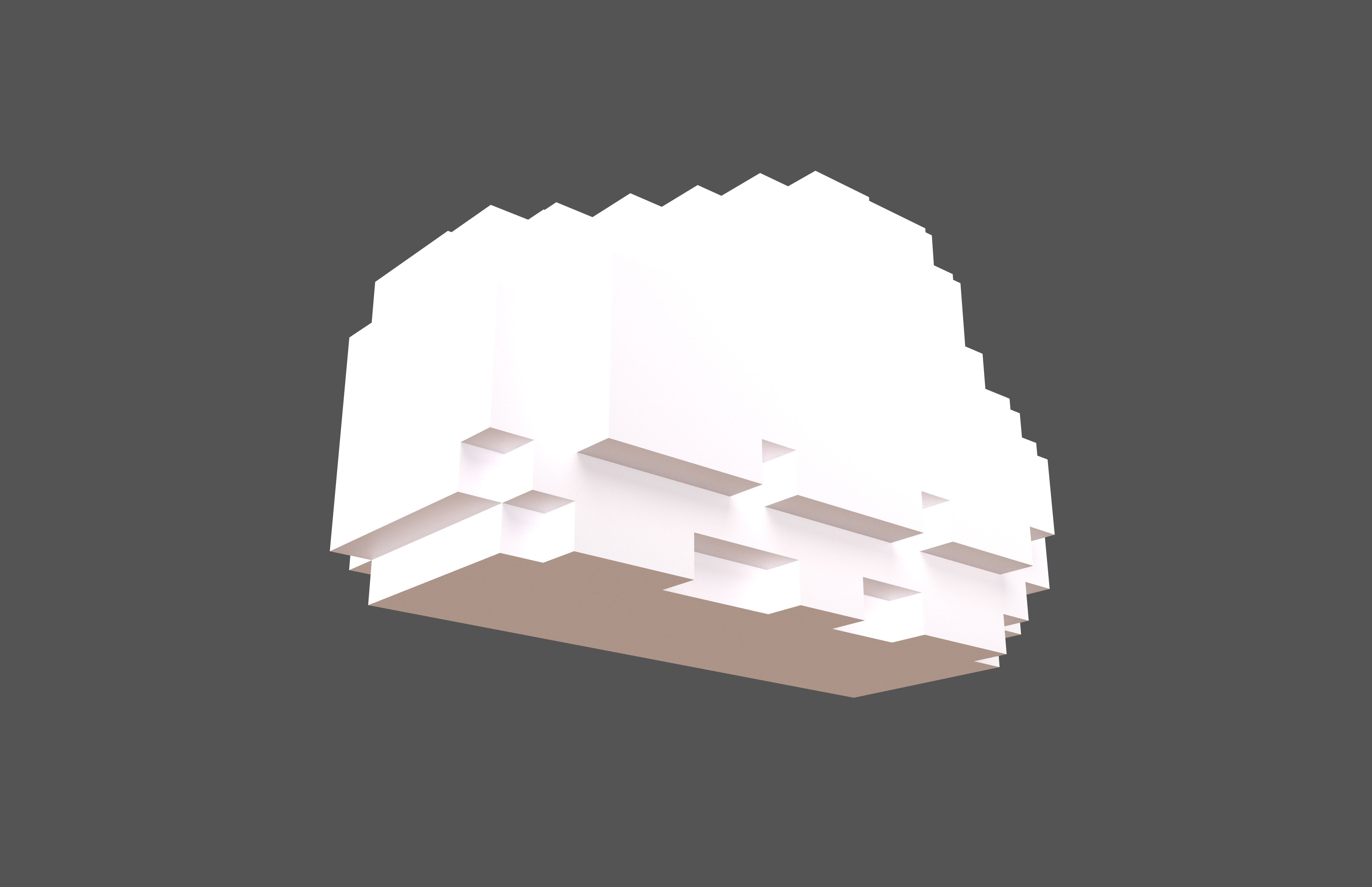 Voxel Style Cloud v1 Pack 01 Low-poly 3D model_4