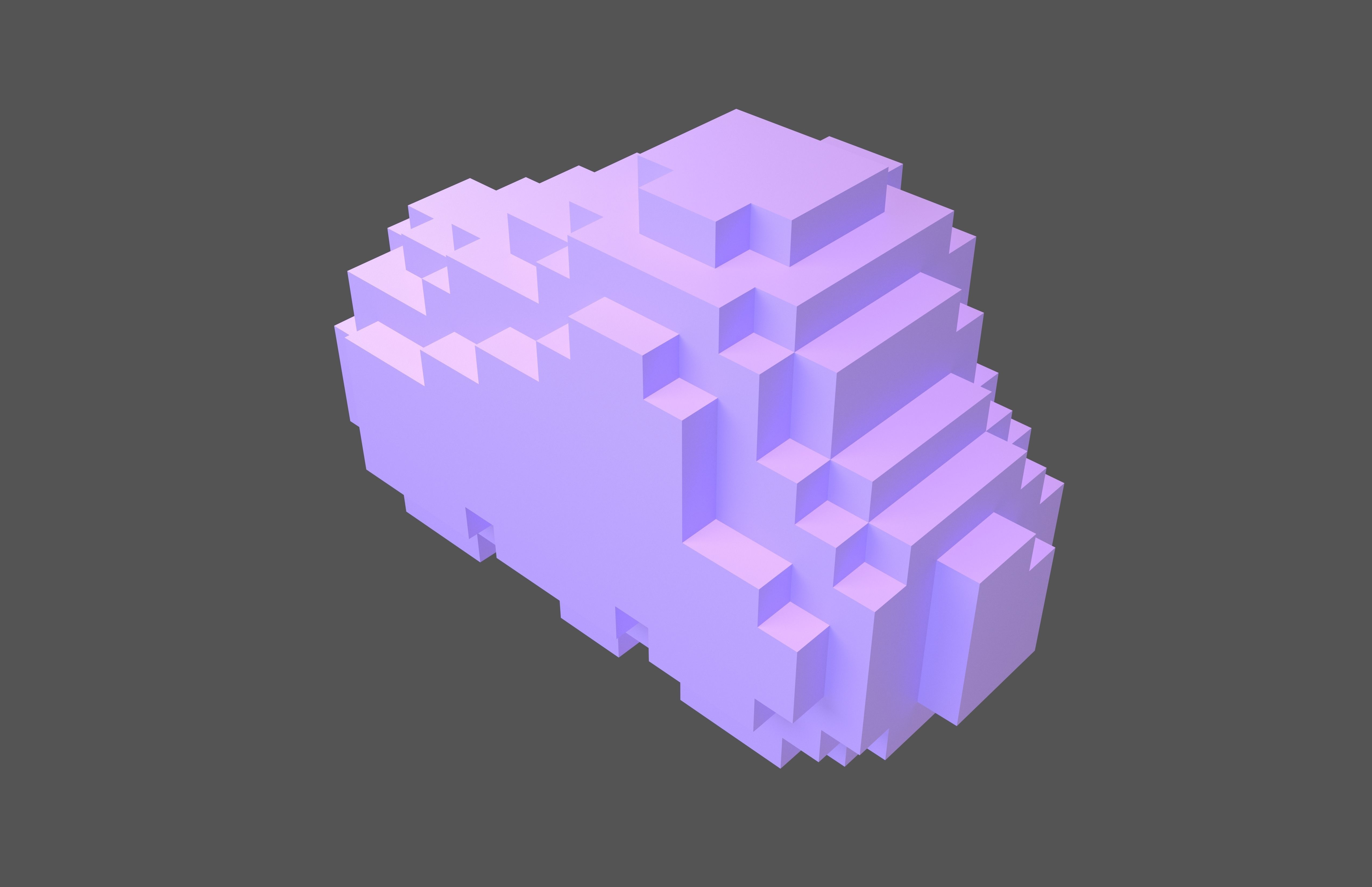 Voxel Style Cloud v1 Pack 01 Low-poly 3D model_14