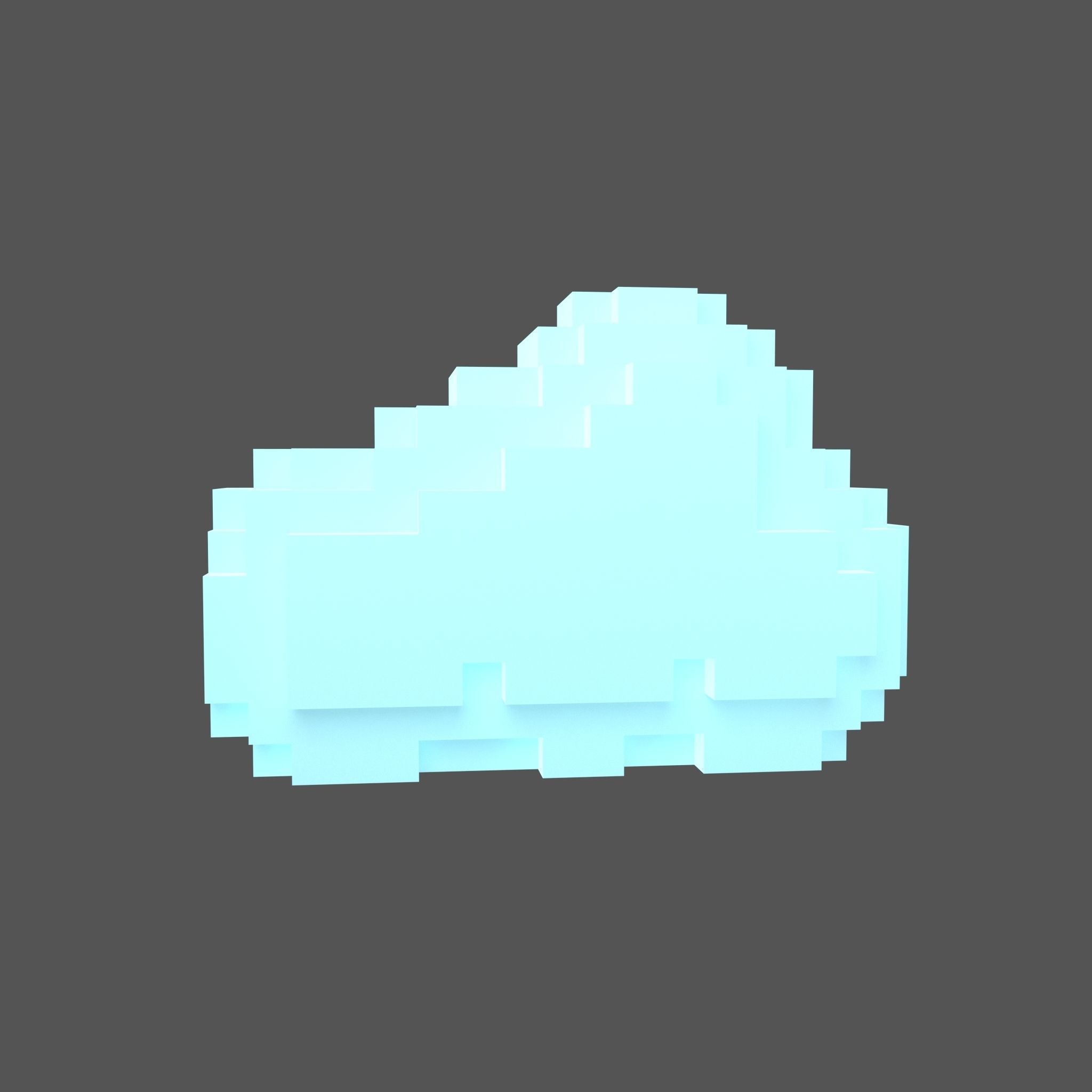 Voxel Style Cloud v1 Pack 01 Low-poly 3D model_10