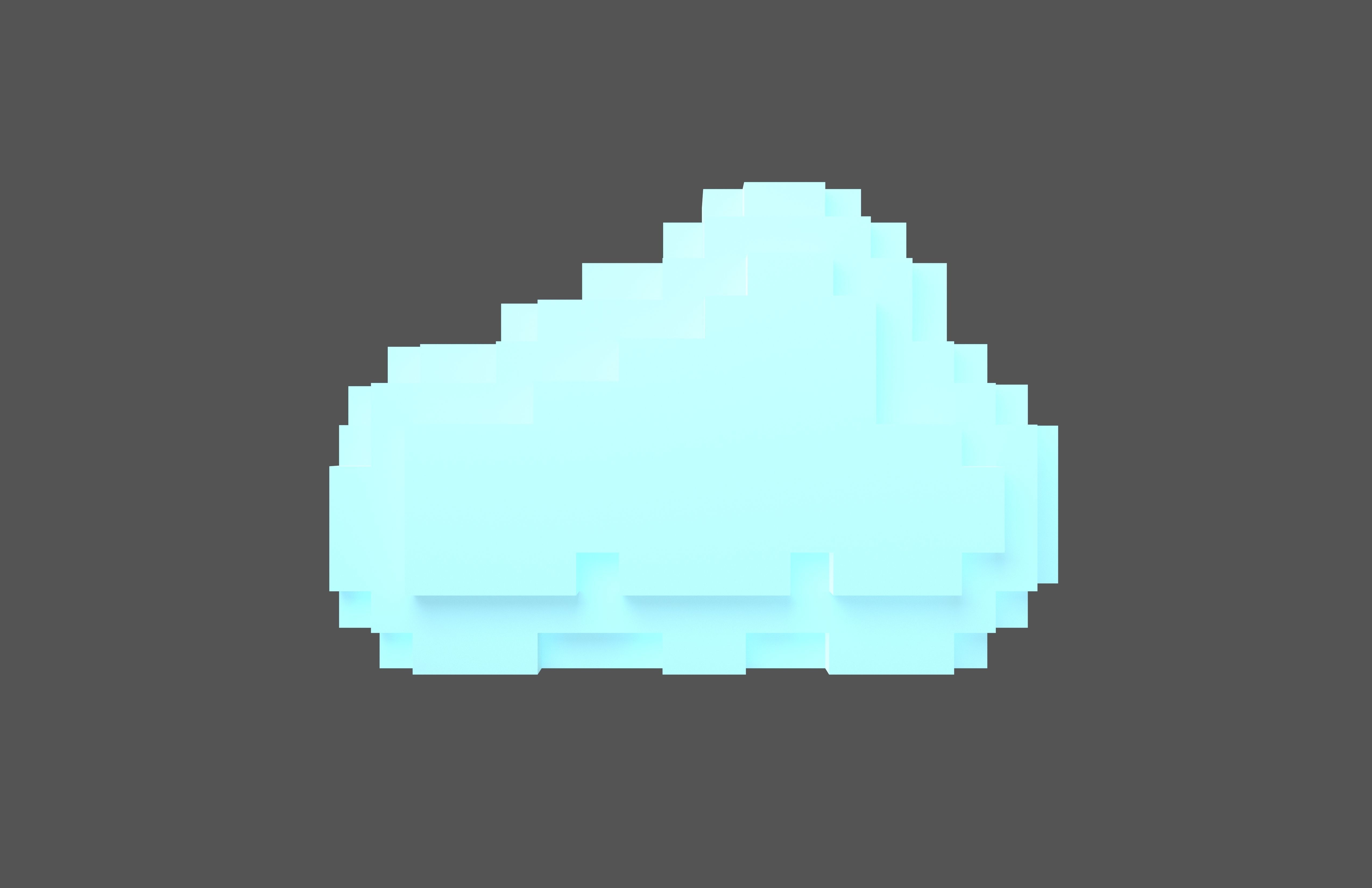 Voxel Style Cloud v1 Pack 01 Low-poly 3D model_9