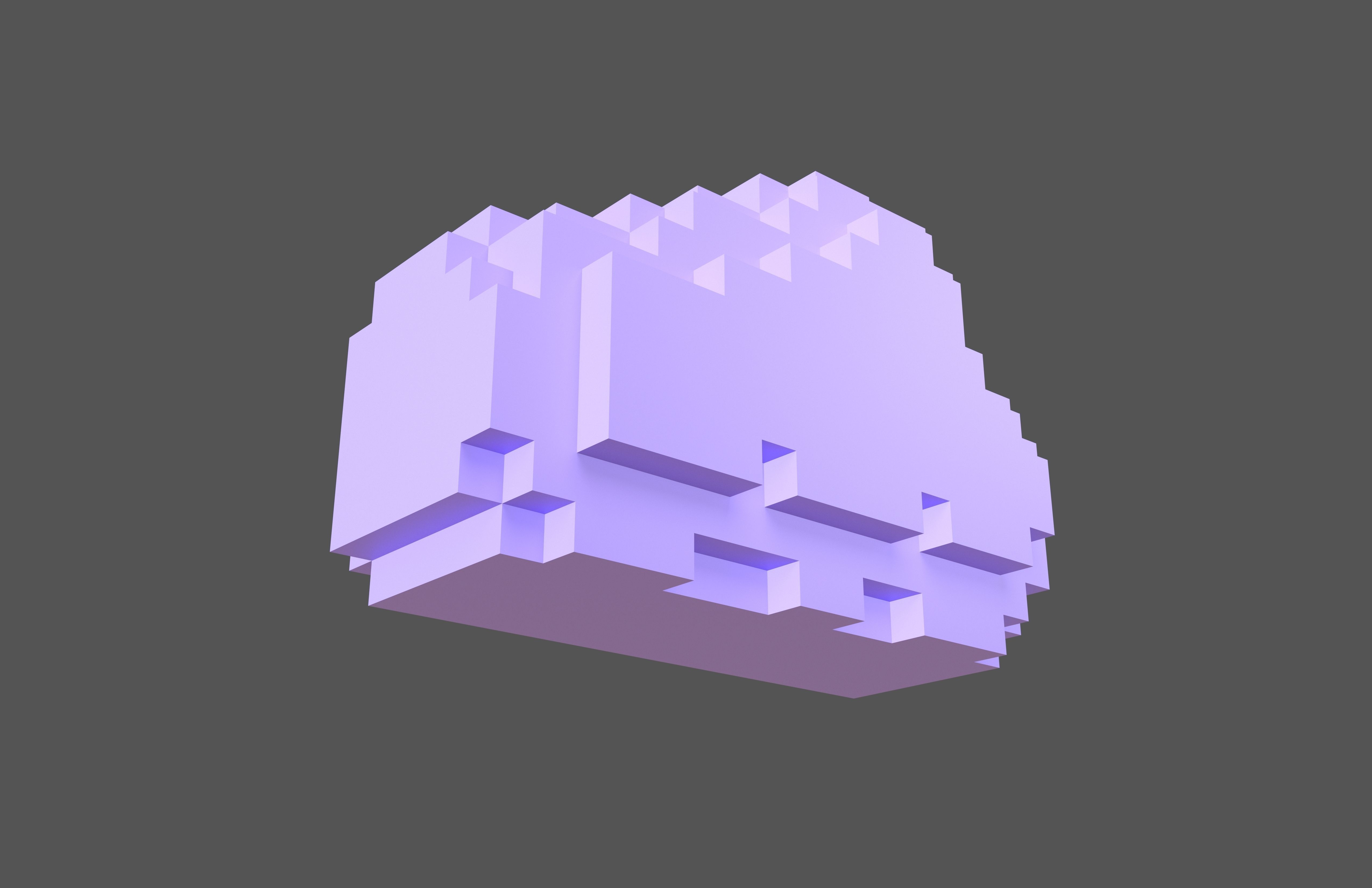 Voxel Style Cloud v1 Pack 01 Low-poly 3D model_16