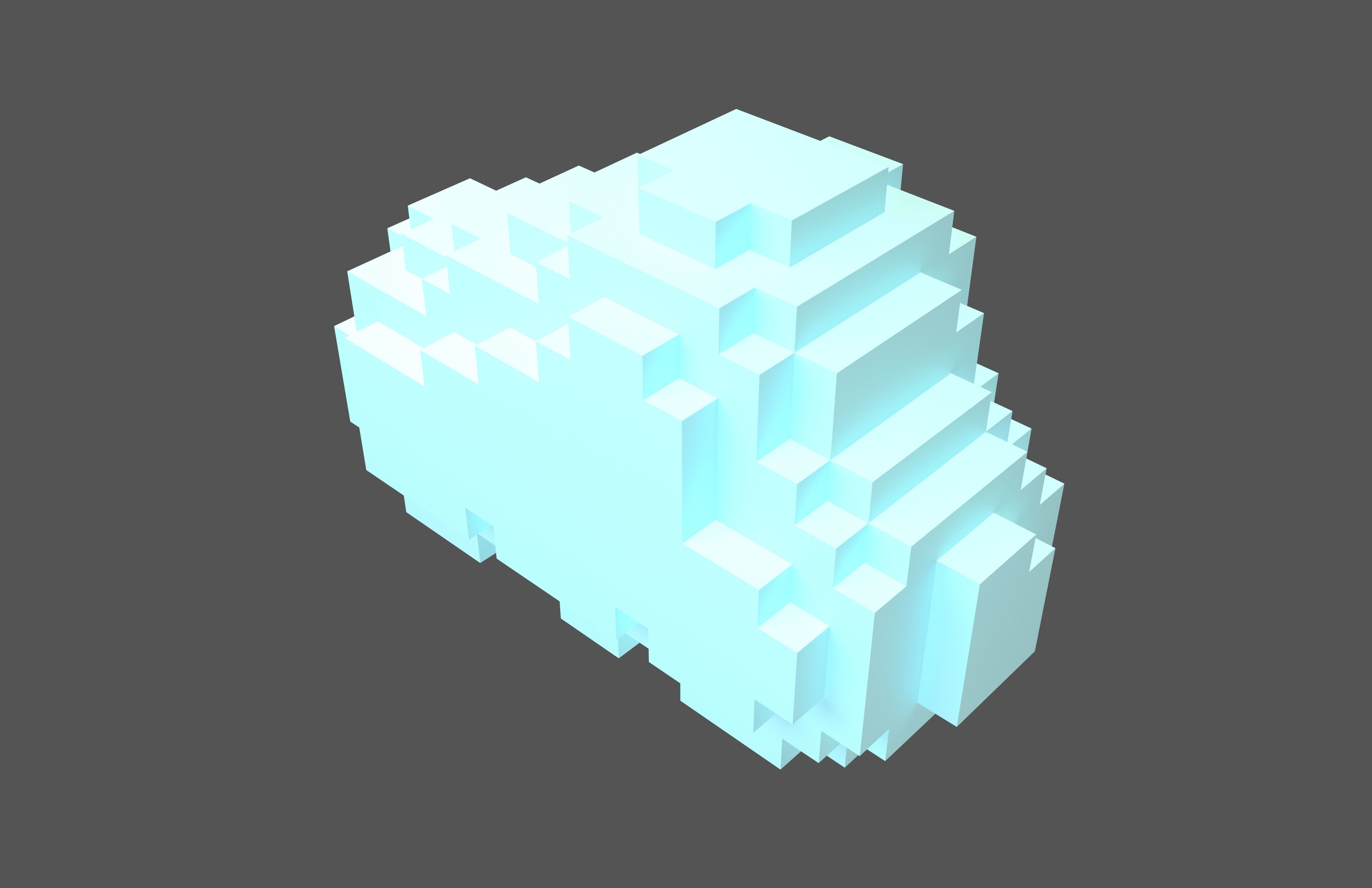 Voxel Style Cloud v1 Pack 01 Low-poly 3D model_11