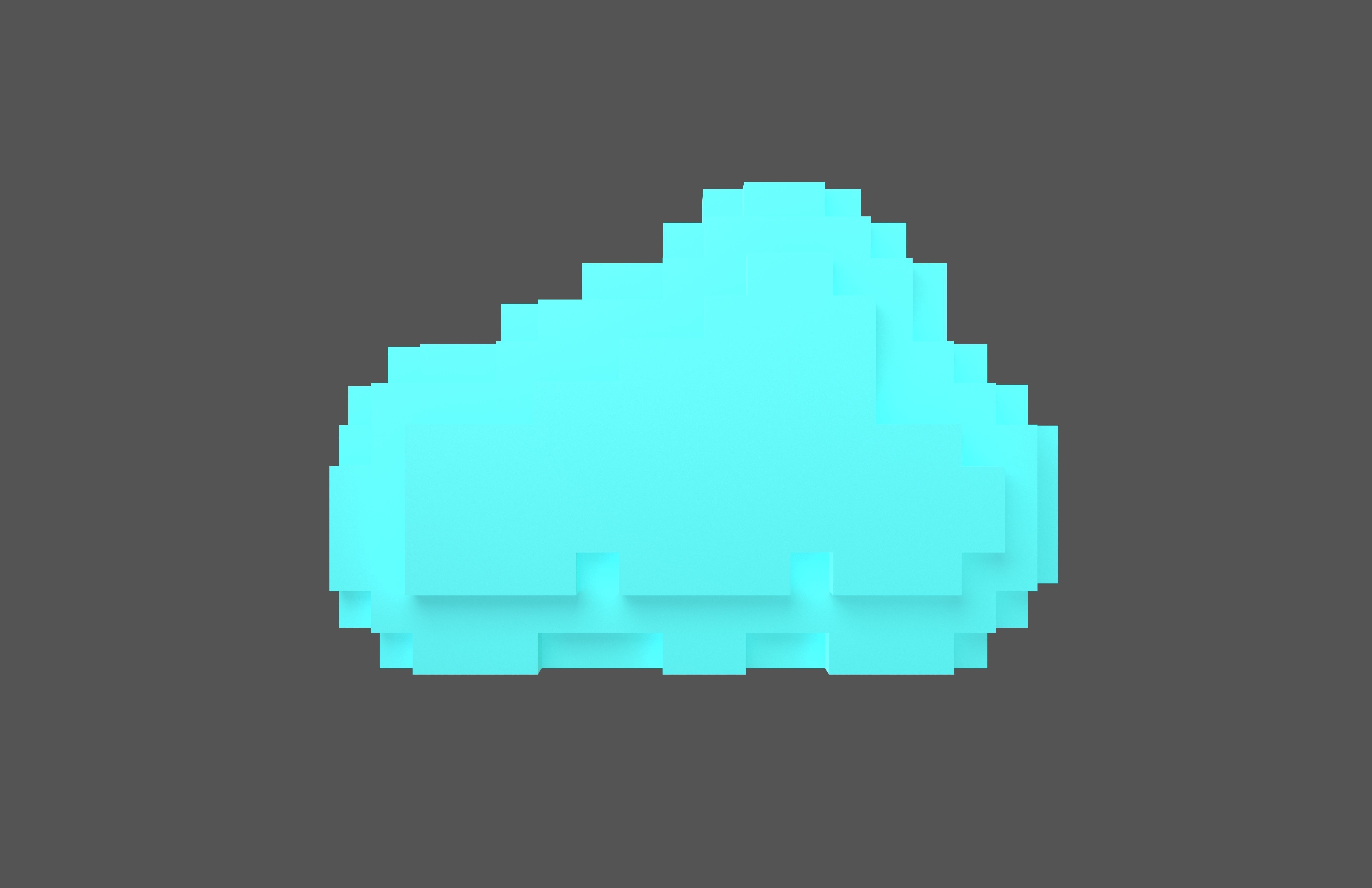 Voxel Style Cloud v1 Pack 01 Low-poly 3D model_19