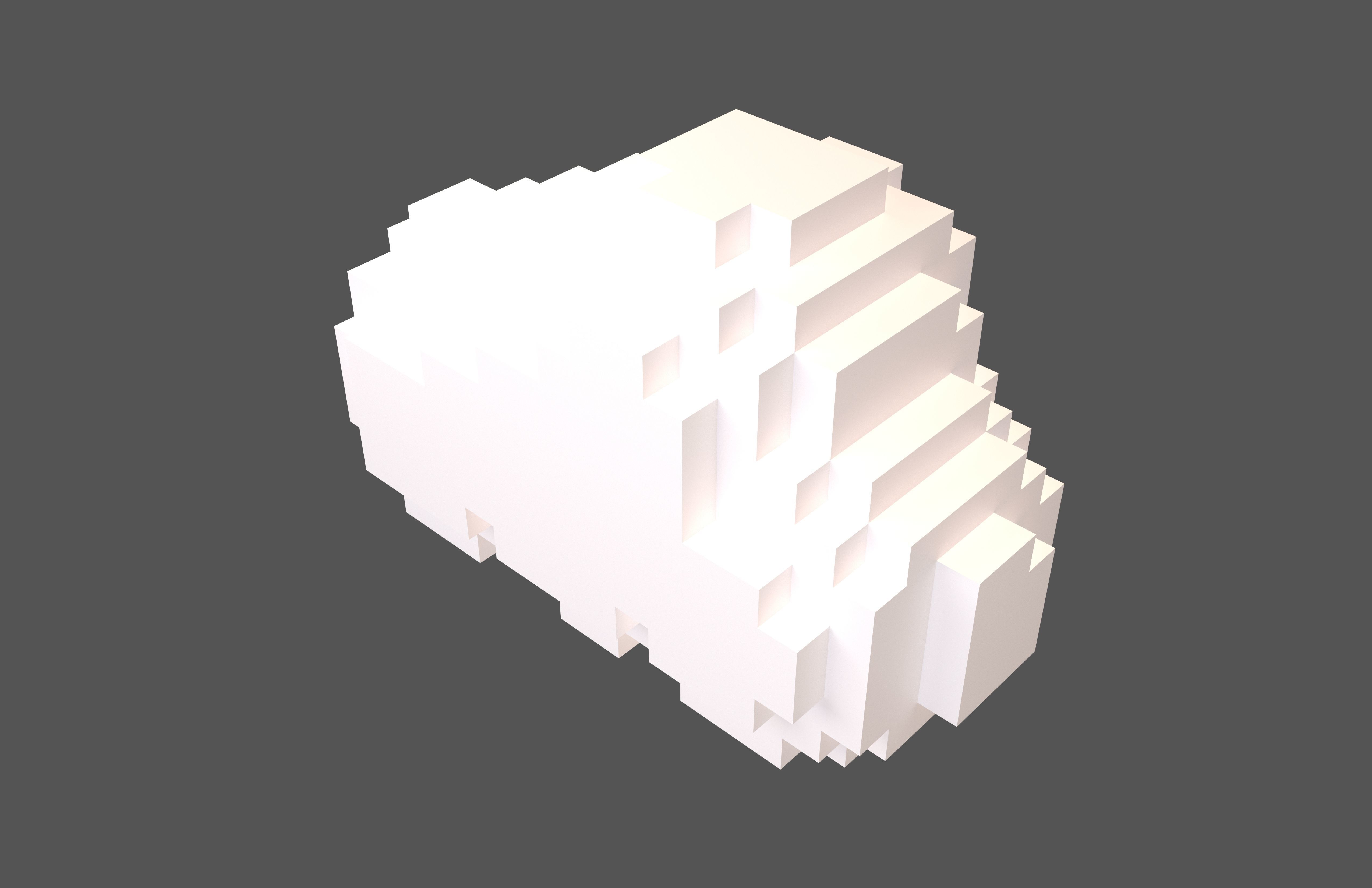 Voxel Style Cloud v1 Pack 01 Low-poly 3D model_3