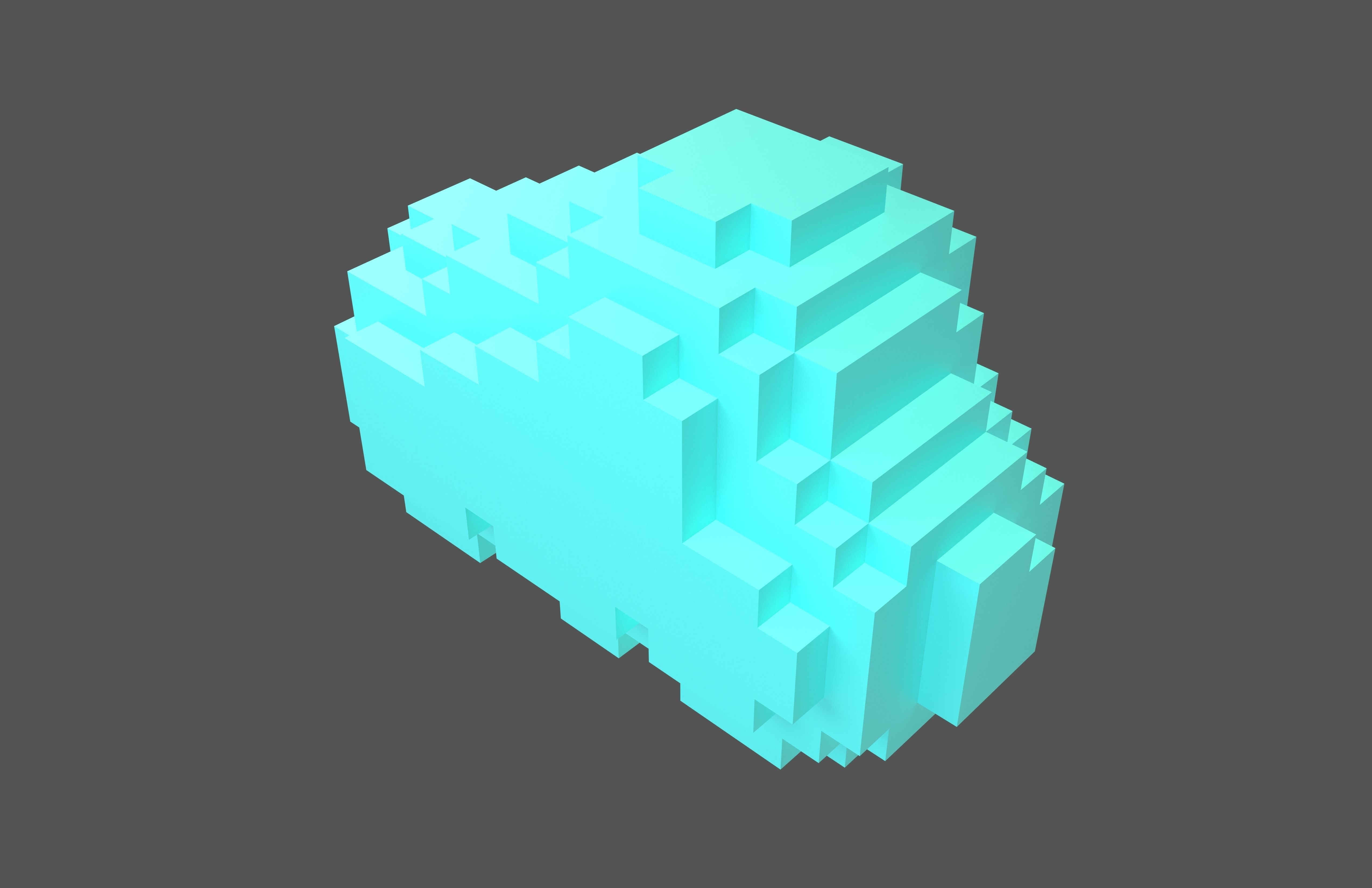 Voxel Style Cloud v1 Pack 01 Low-poly 3D model_17