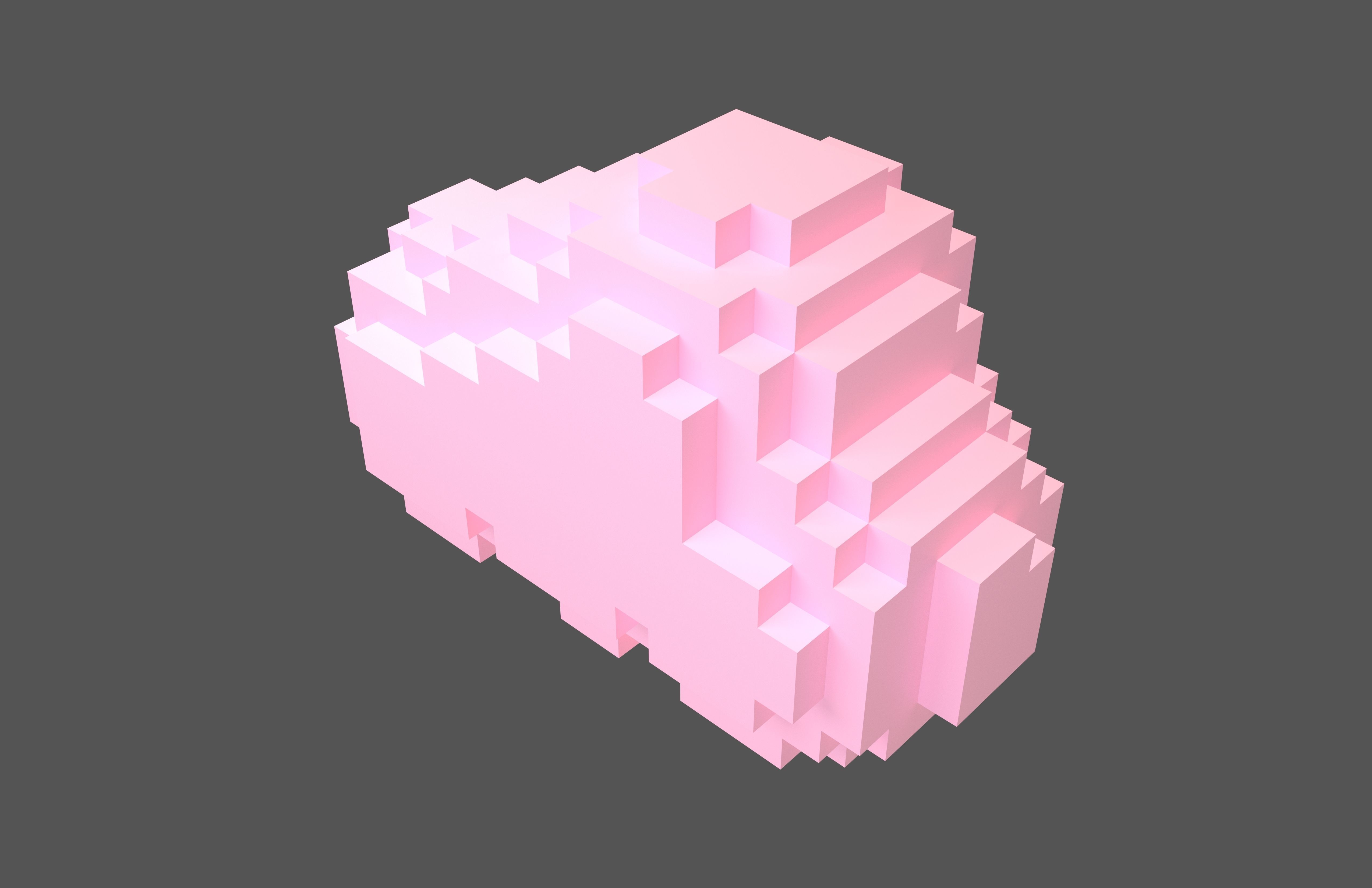 Voxel Style Cloud v1 Pack 01 Low-poly 3D model_21