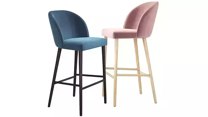 Camille Italian Bar Stool Crate and Barrel  3D model