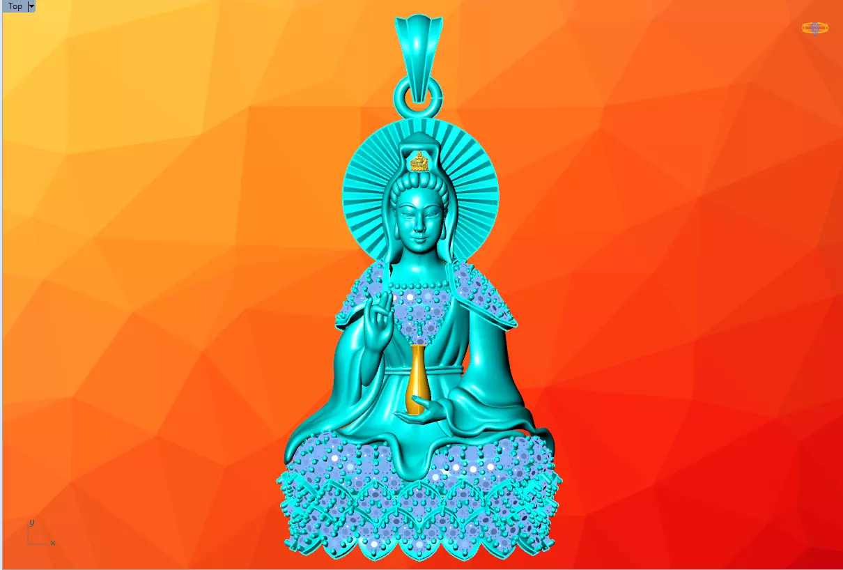 Buddha Guan Yin Pendant - Buddha Pendan 3D print model