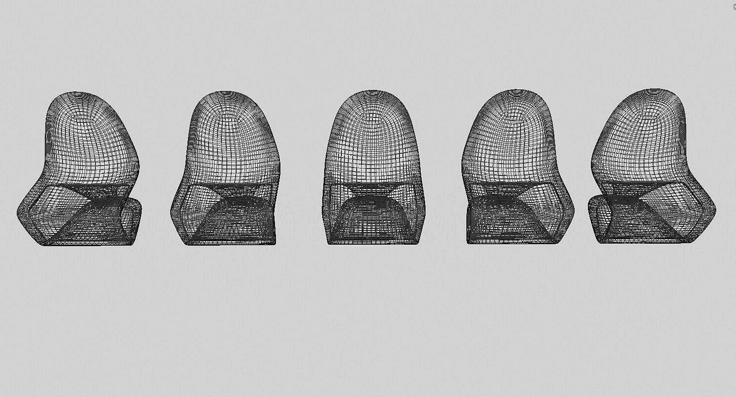 Funky Chair 3D Model Set Low-poly 3D model_4