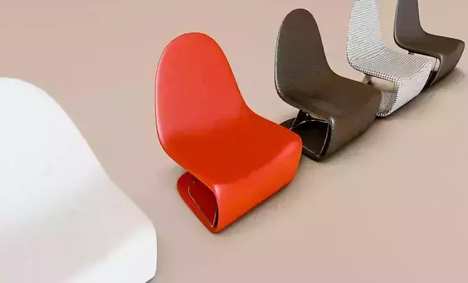 Funky Chair 3D Model Set Low-poly 3D model