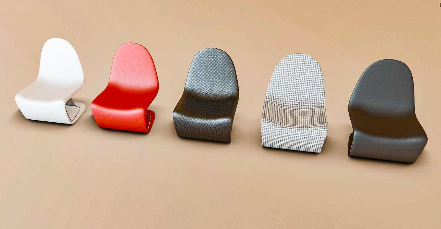 Funky Chair 3D Model Set Low-poly 3D model_3