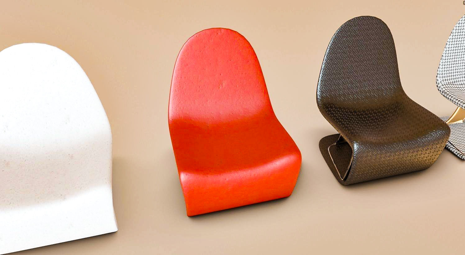 Funky Chair 3D Model Set Low-poly 3D model_2