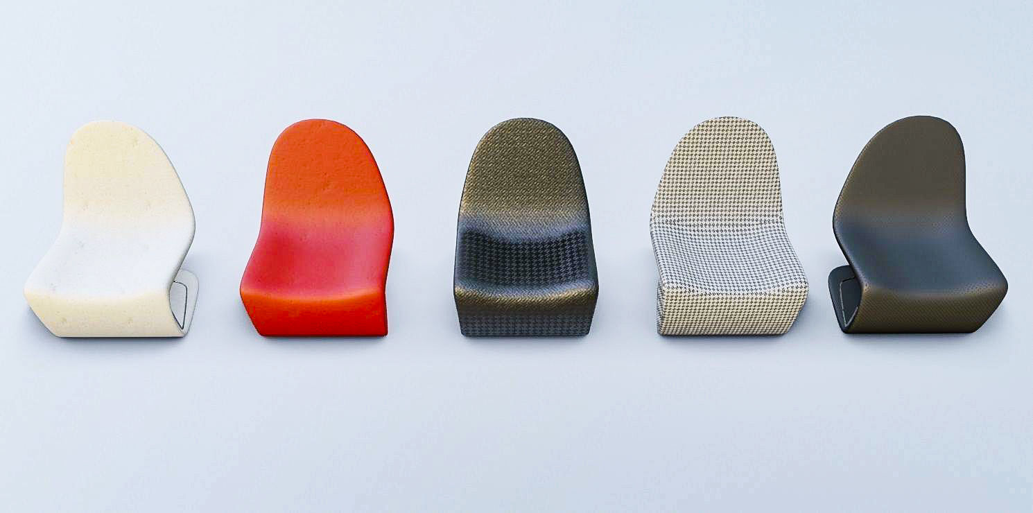 Funky Chair 3D Model Set Low-poly 3D model_1