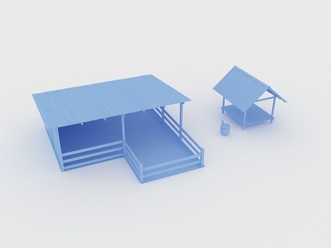 Old field hut and the cow barn Free 3D model