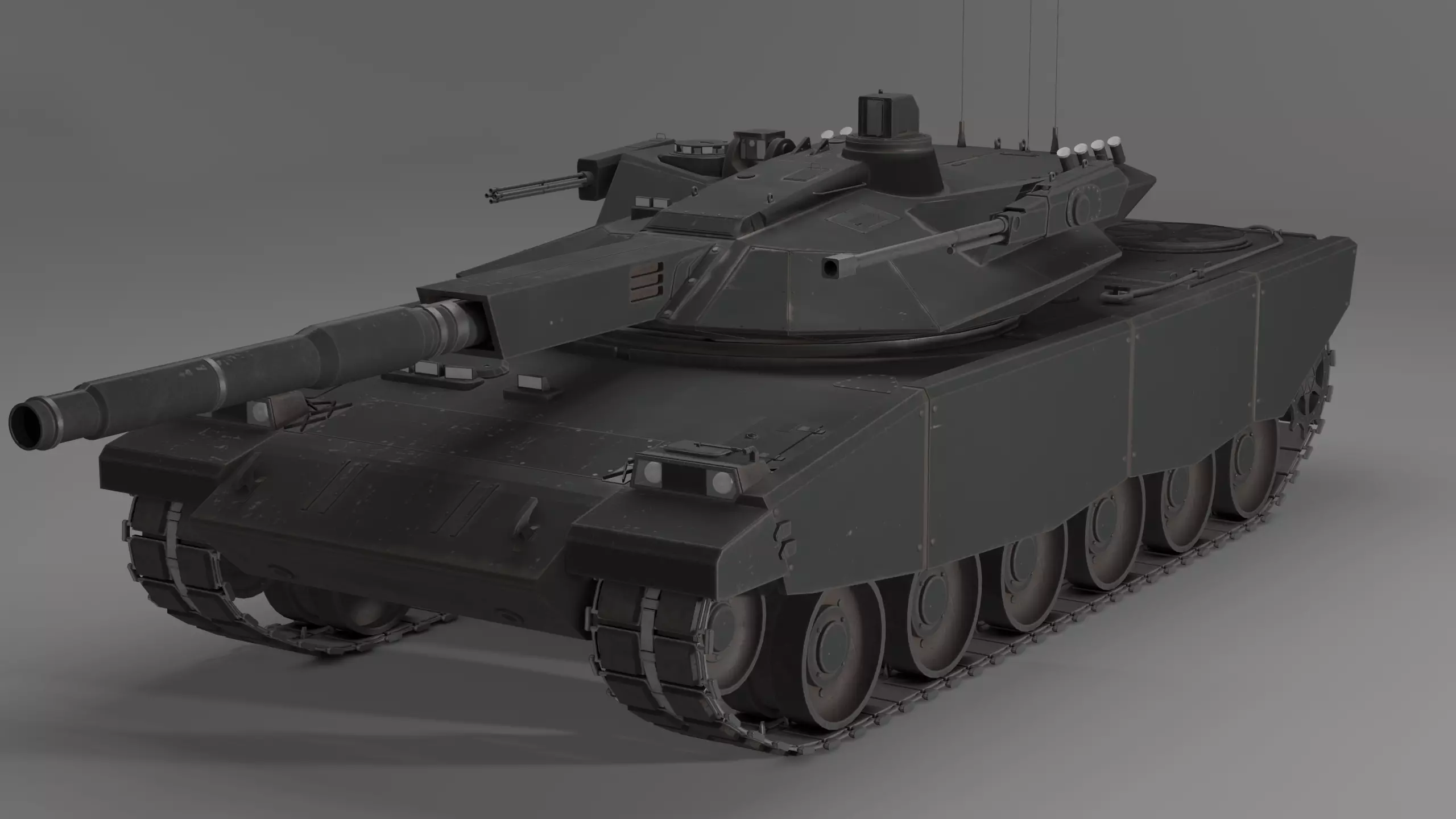 Modern MBT T-118 Jaguar Low-poly 3D model_0