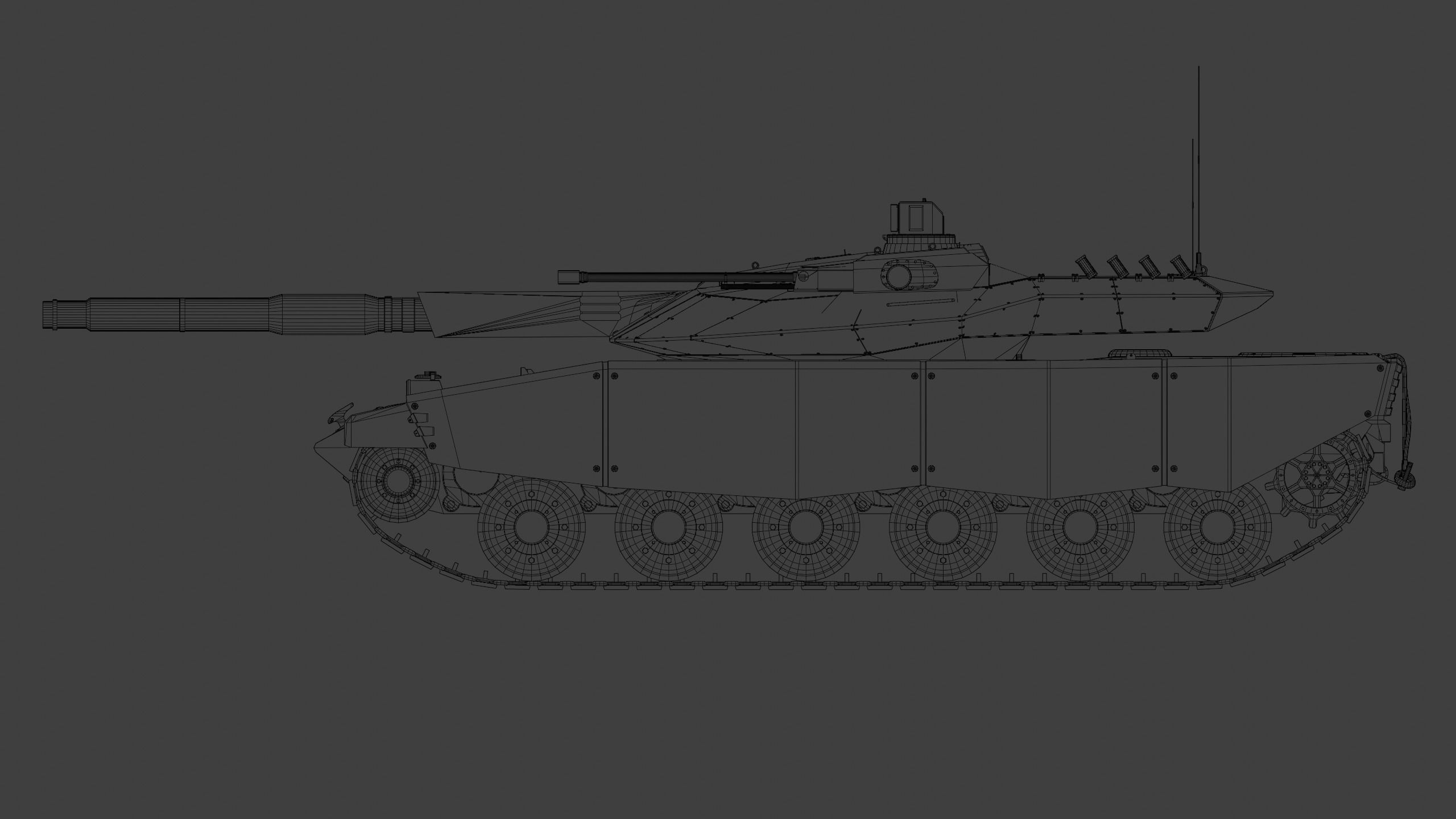 Modern MBT T-118 Jaguar Low-poly 3D model_20