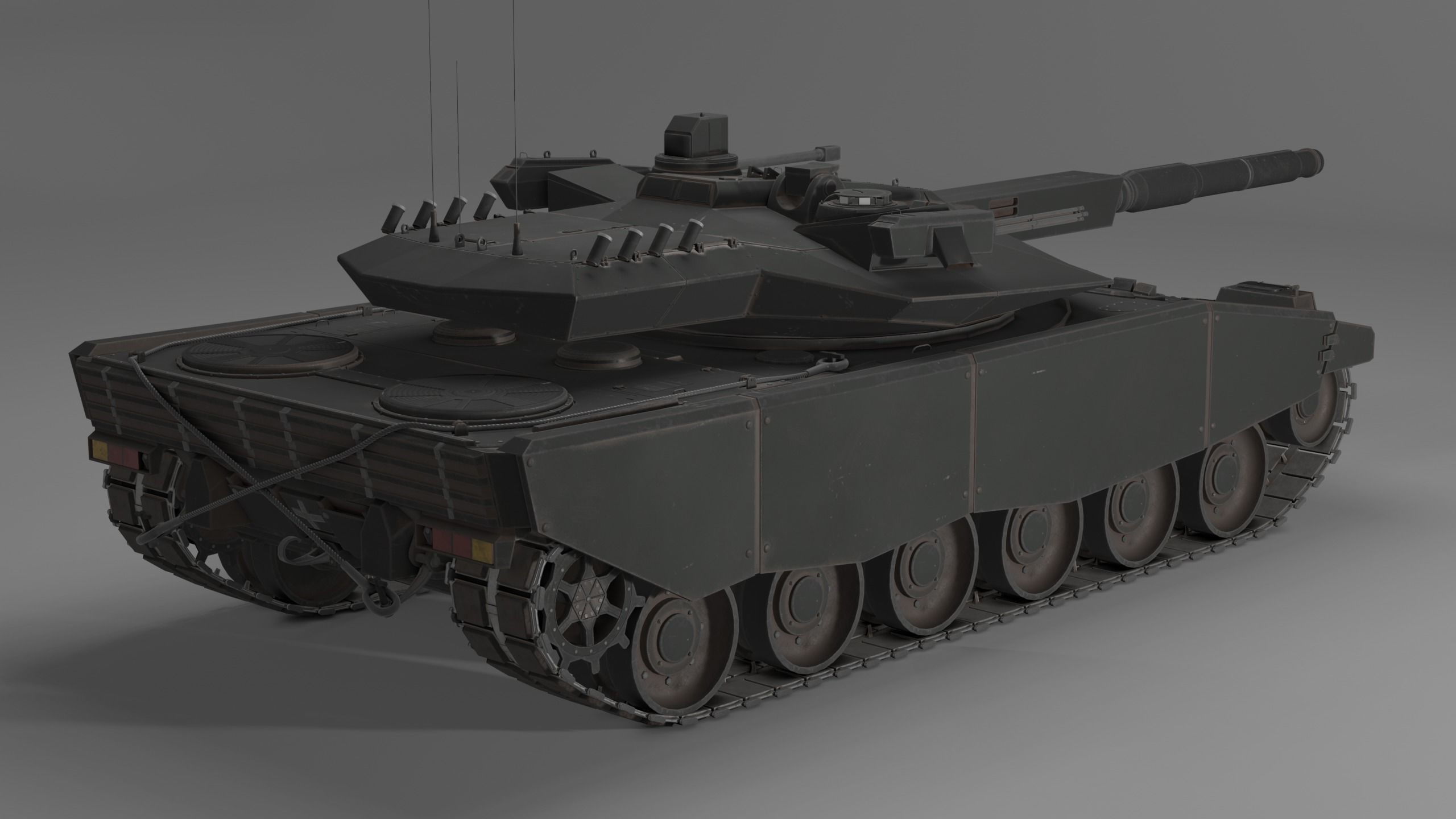 Modern MBT T-118 Jaguar Low-poly 3D model_5