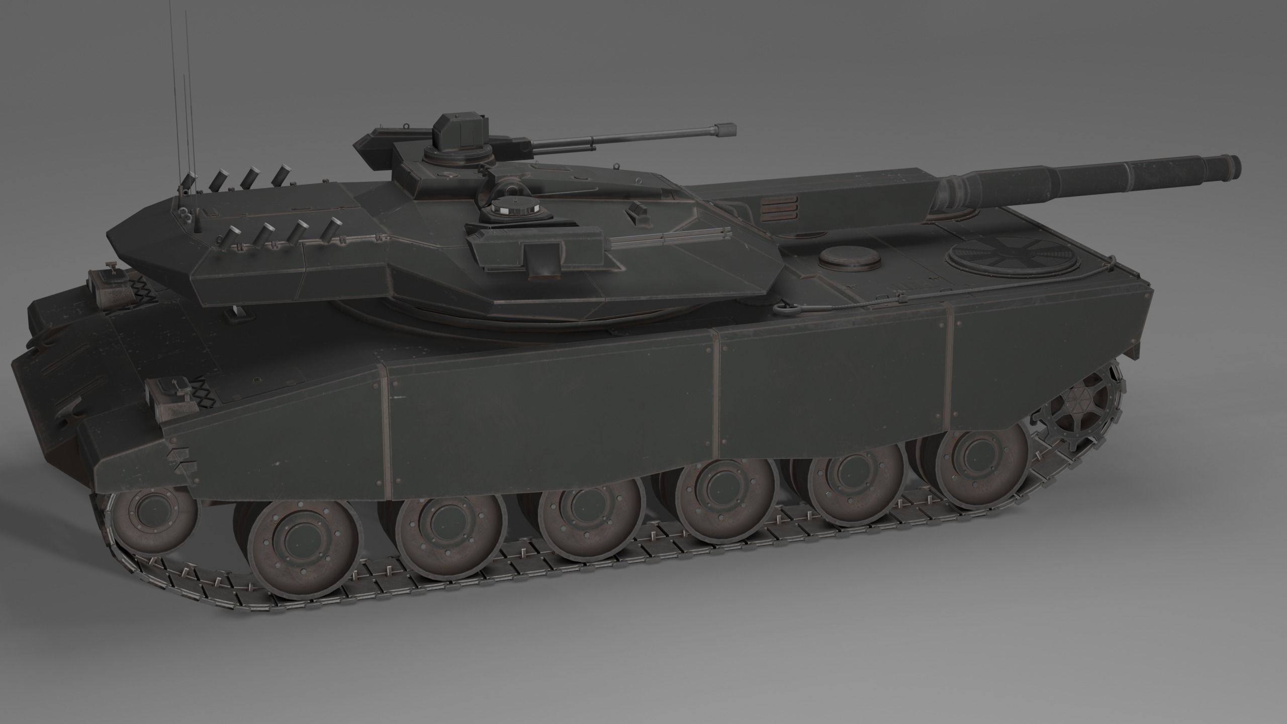 Modern MBT T-118 Jaguar Low-poly 3D model_14