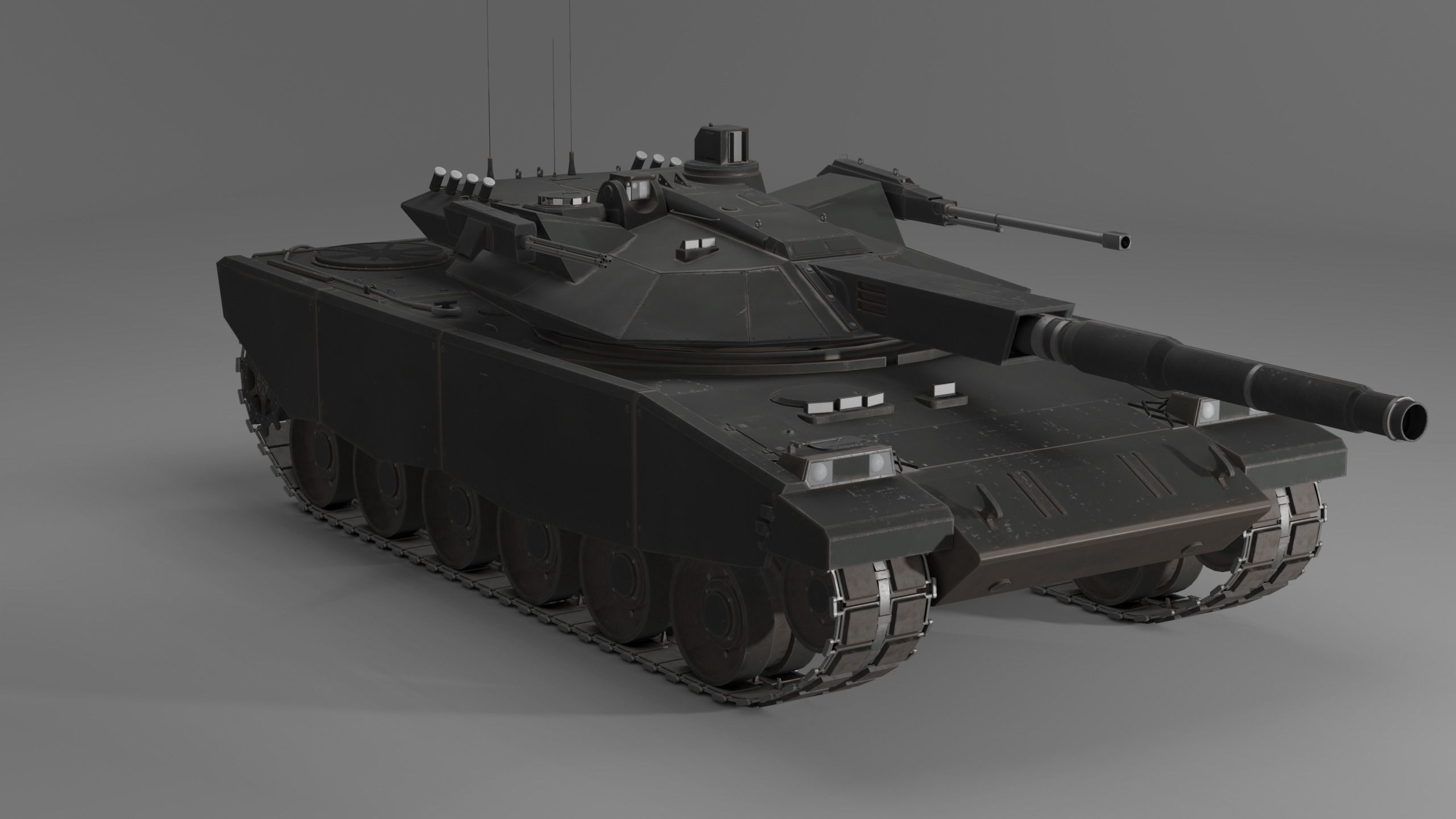 Modern MBT T-118 Jaguar Low-poly 3D model_4
