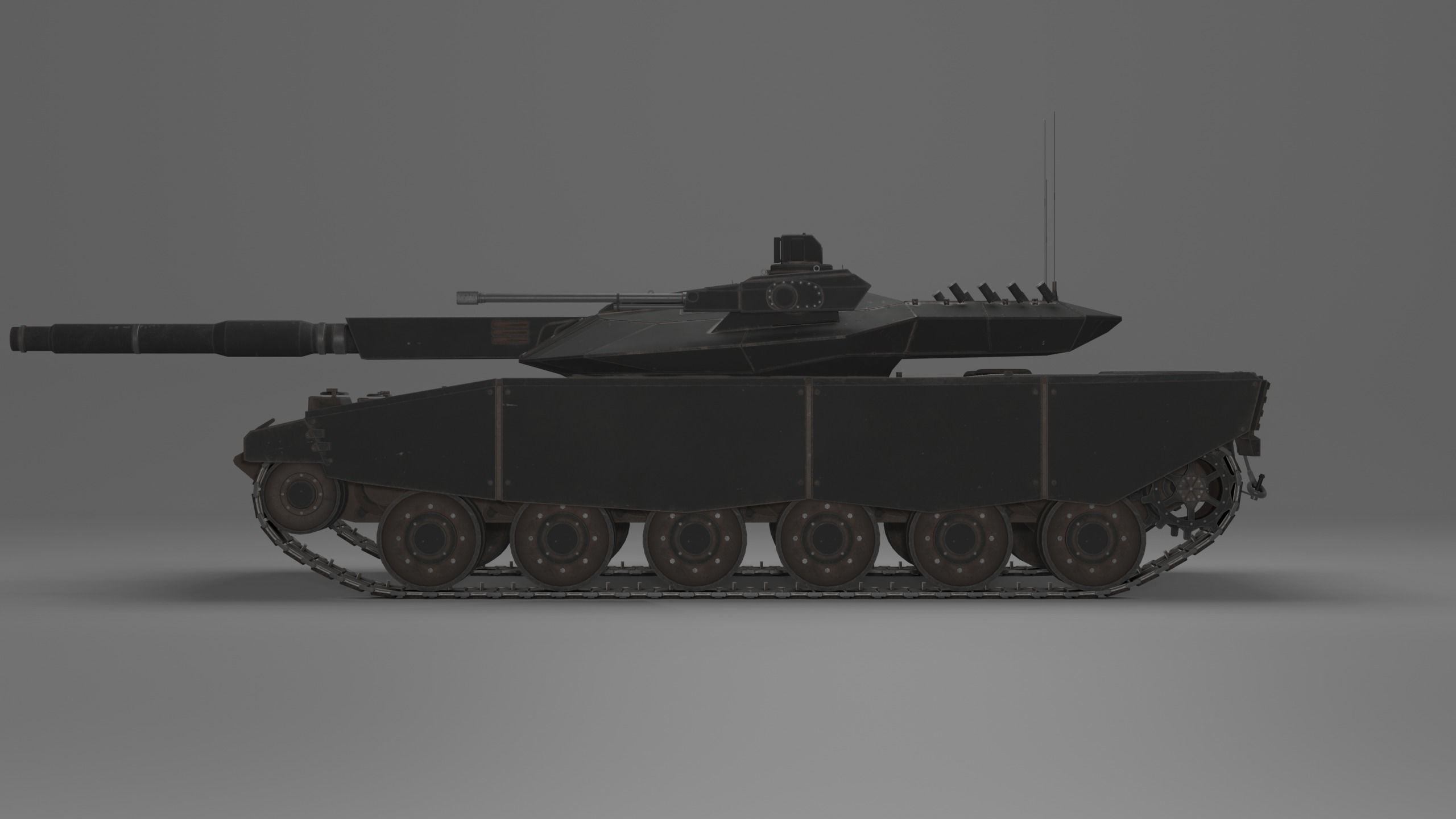 Modern MBT T-118 Jaguar Low-poly 3D model_7