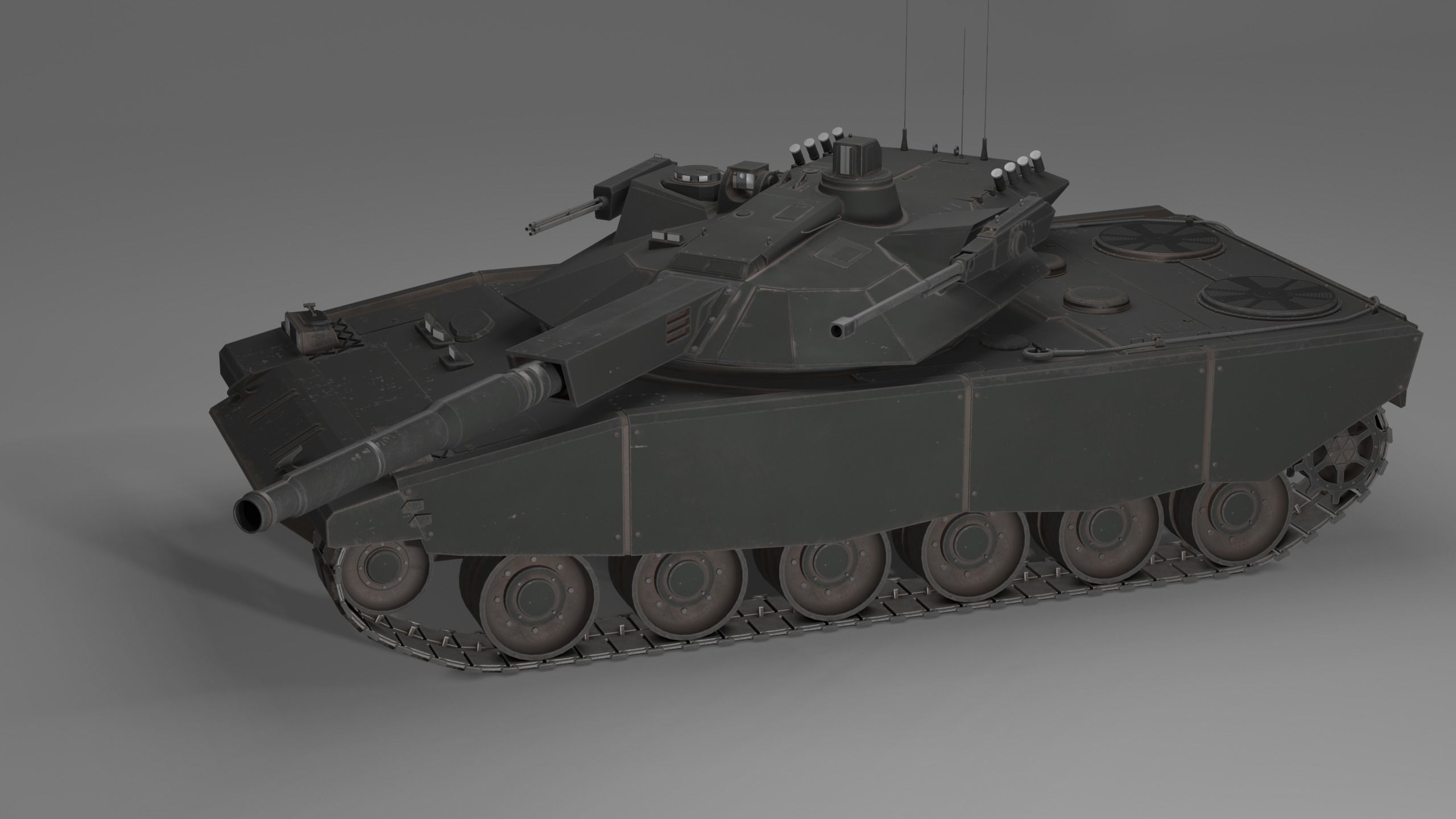 Modern MBT T-118 Jaguar Low-poly 3D model_12