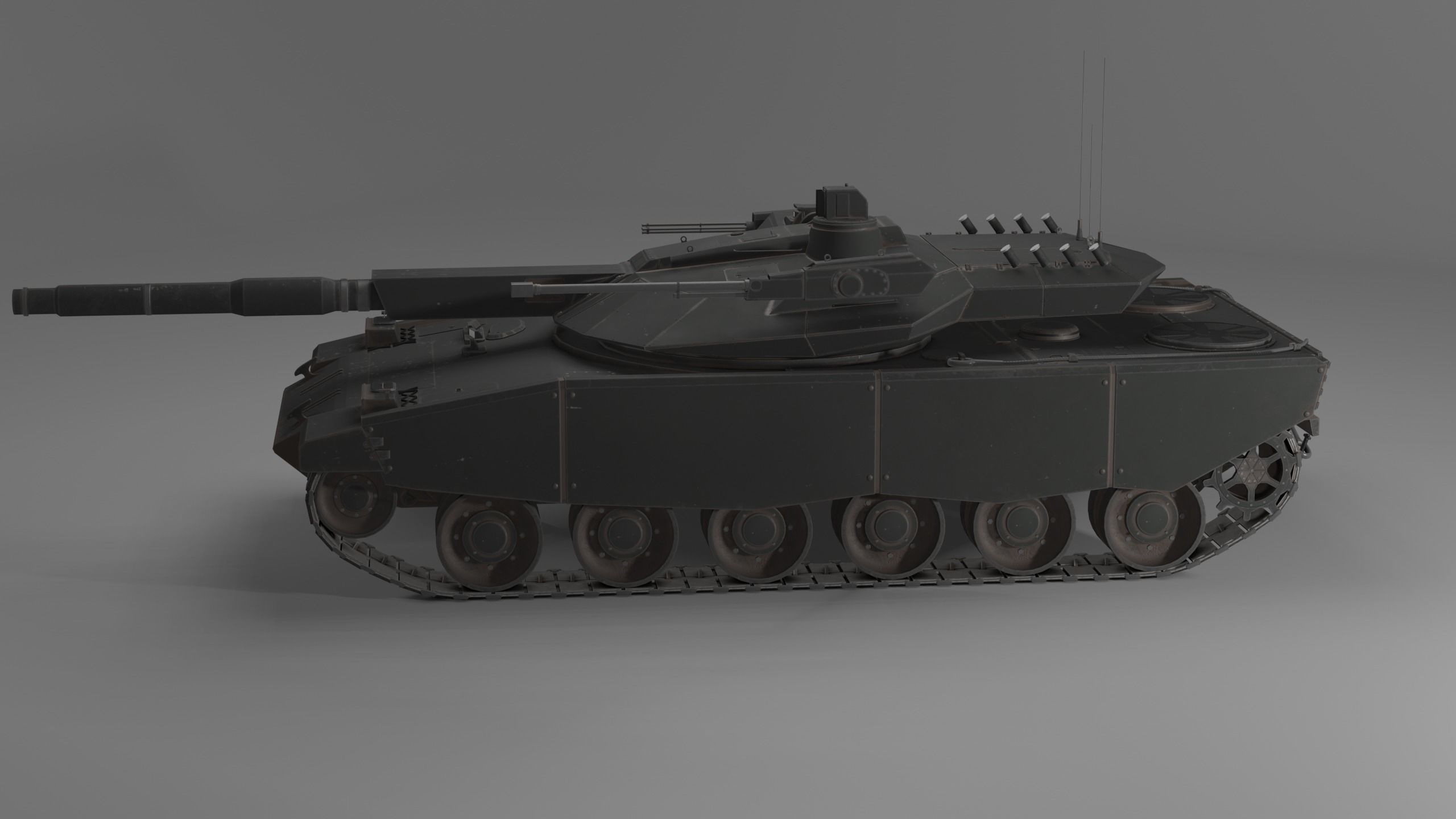 Modern MBT T-118 Jaguar Low-poly 3D model_1