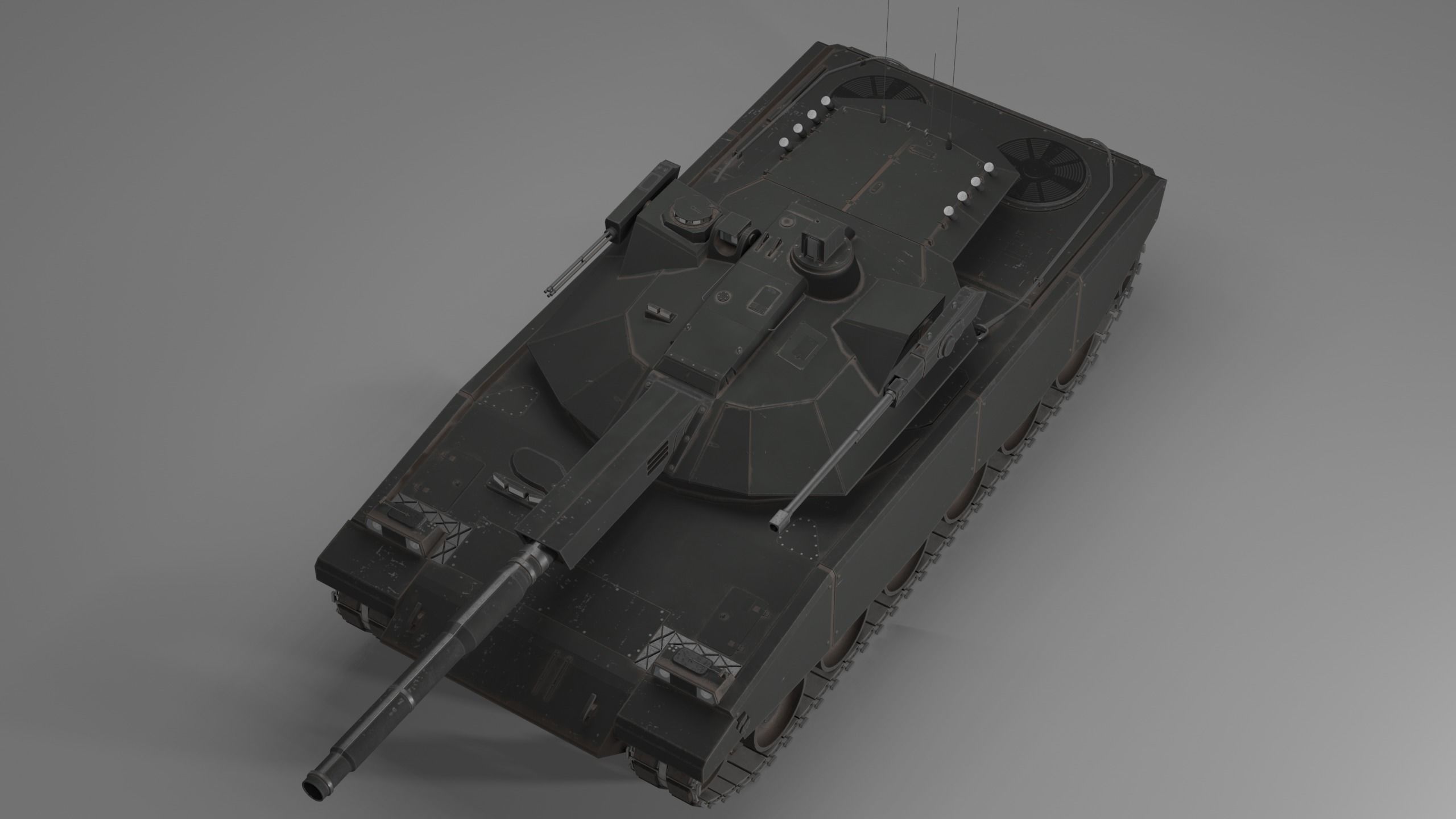 Modern MBT T-118 Jaguar Low-poly 3D model_6