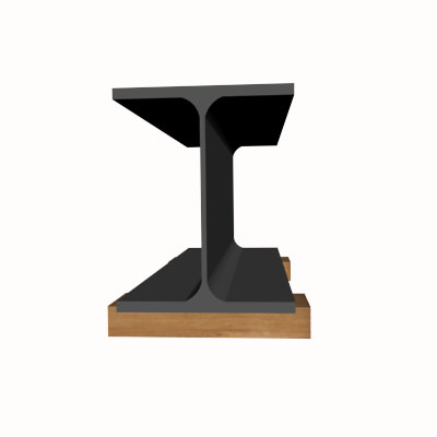W10 Wide Flange Beam 3D model_1