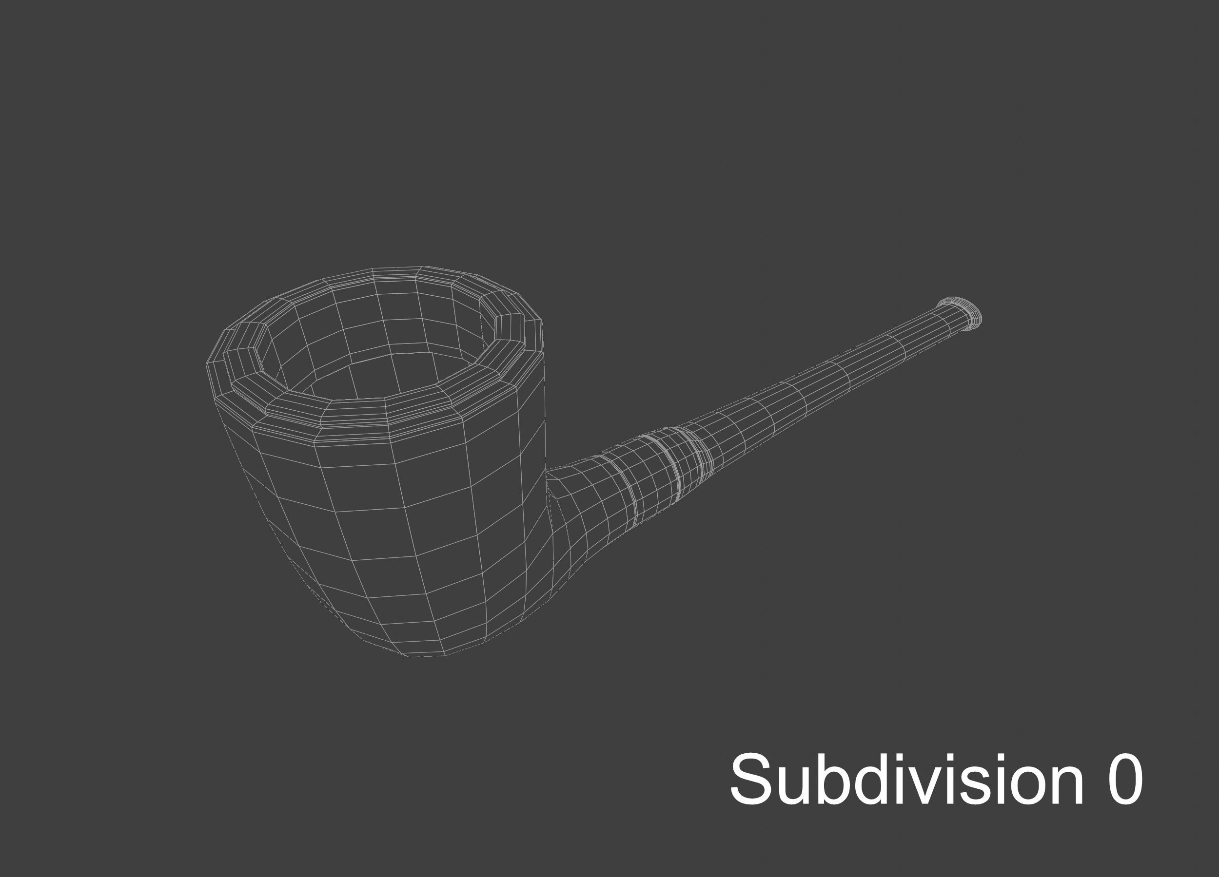 Vintage wooden tobacco pipe smoking 3D model_24