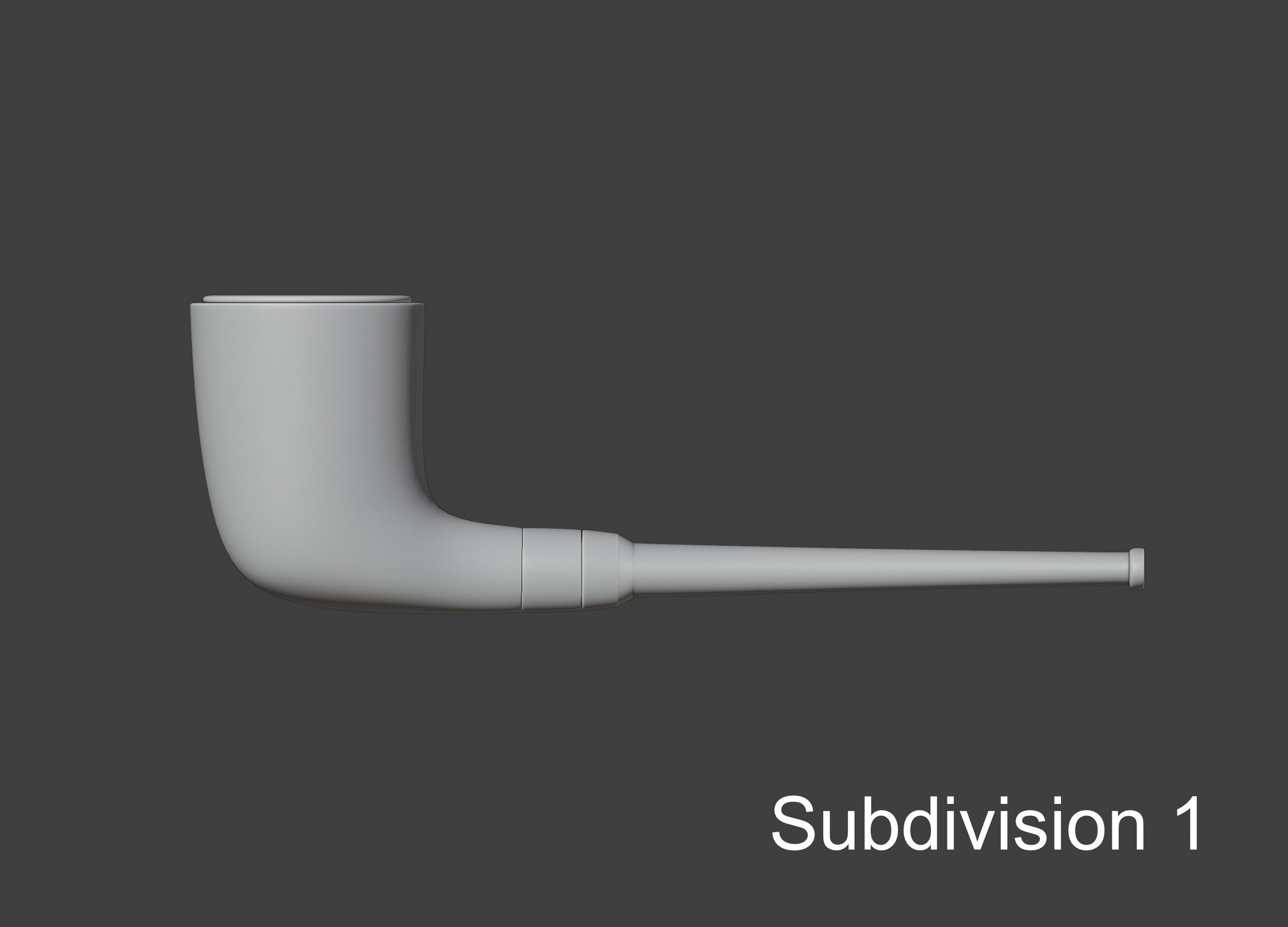 Vintage wooden tobacco pipe smoking 3D model_3