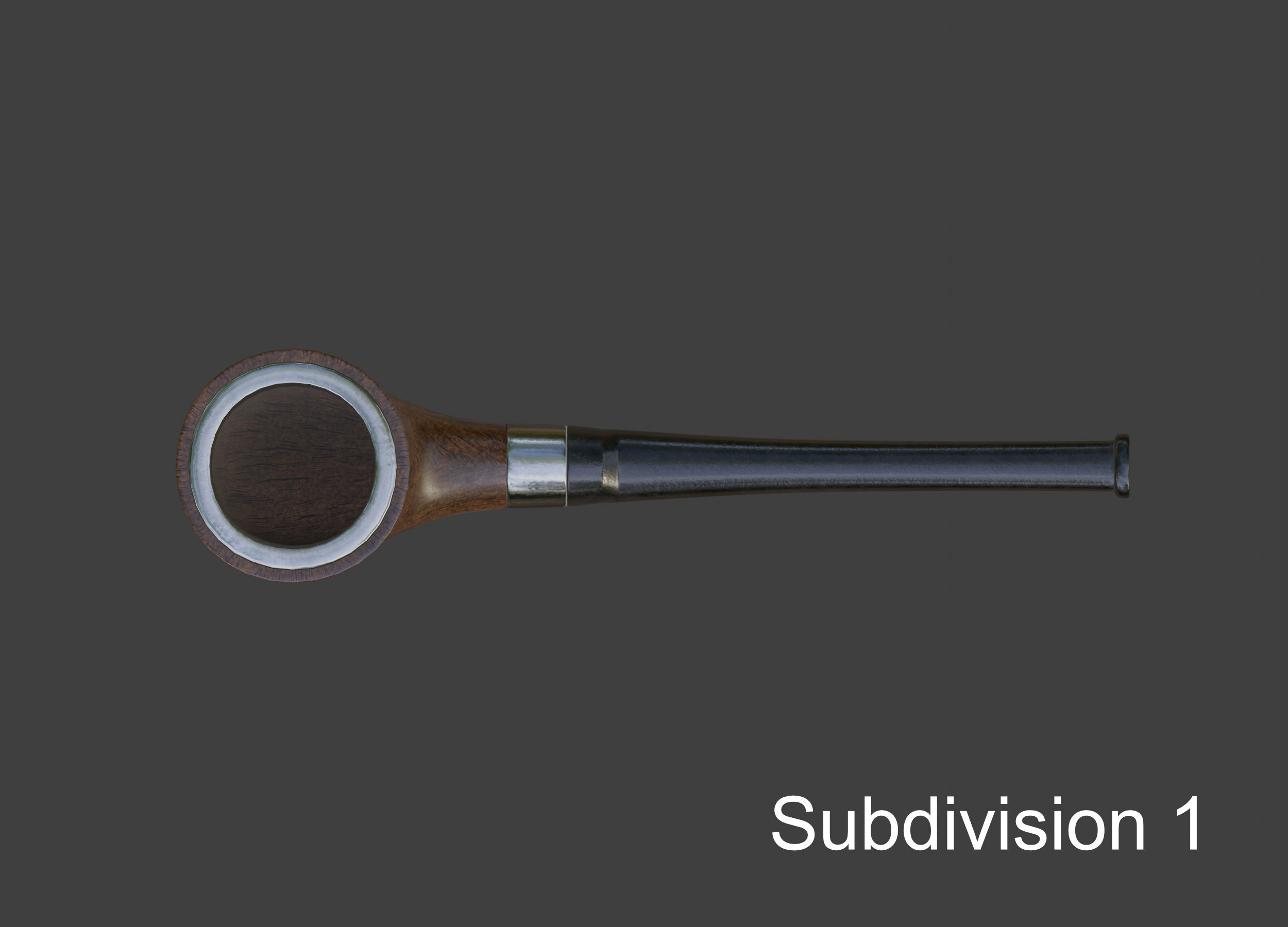 Vintage wooden tobacco pipe smoking 3D model_29