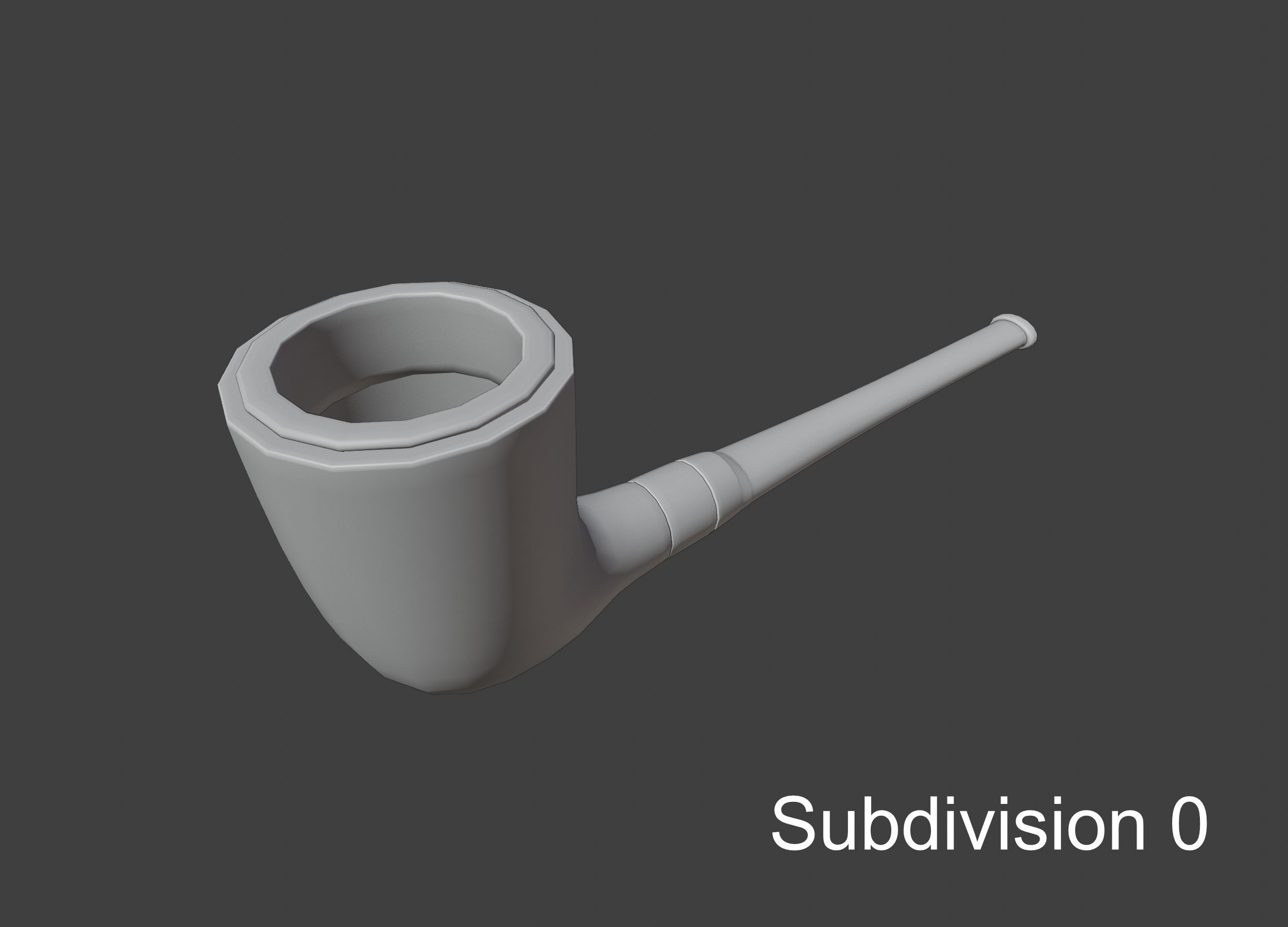 Vintage wooden tobacco pipe smoking 3D model_8