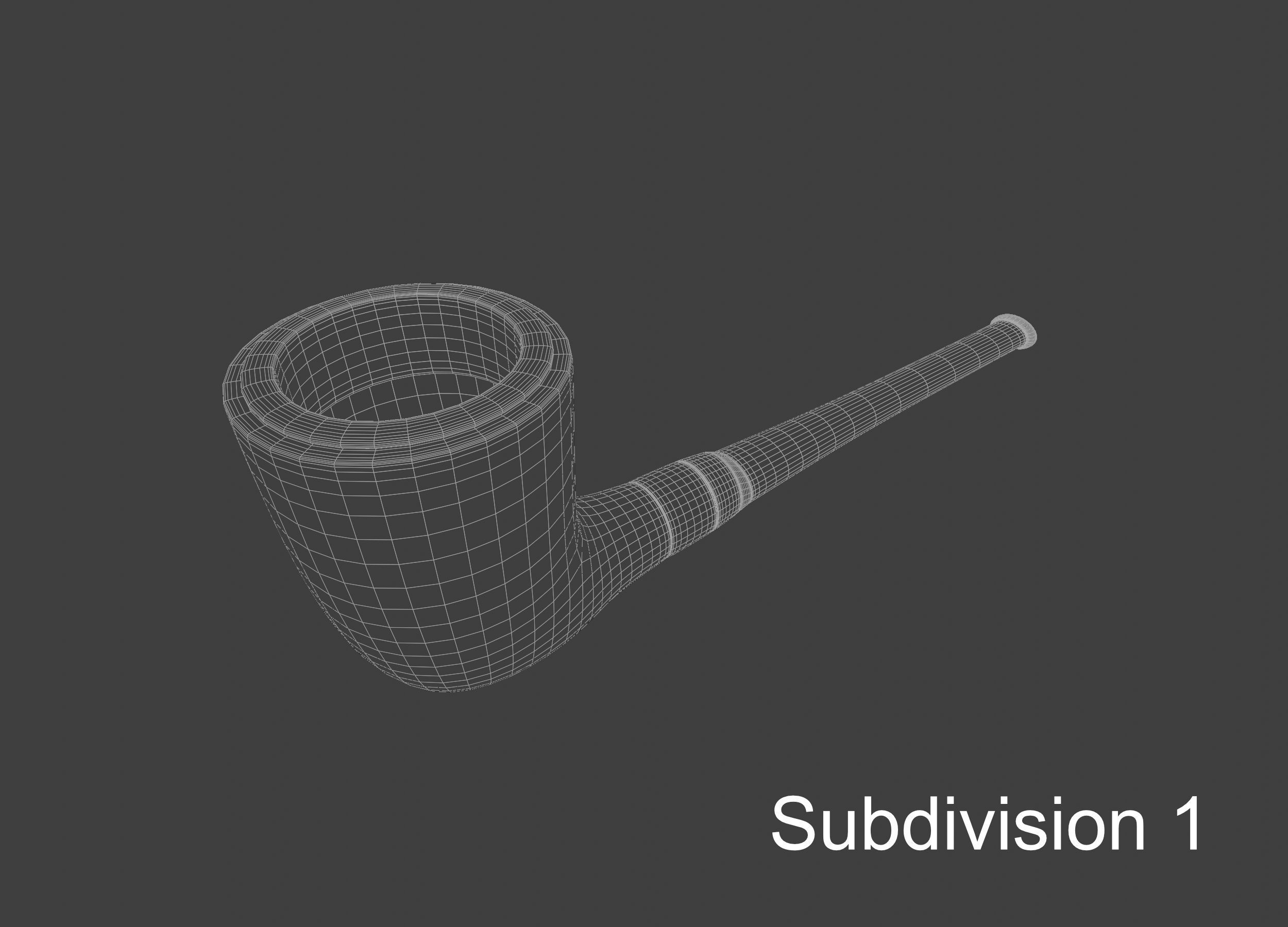 Vintage wooden tobacco pipe smoking 3D model_25