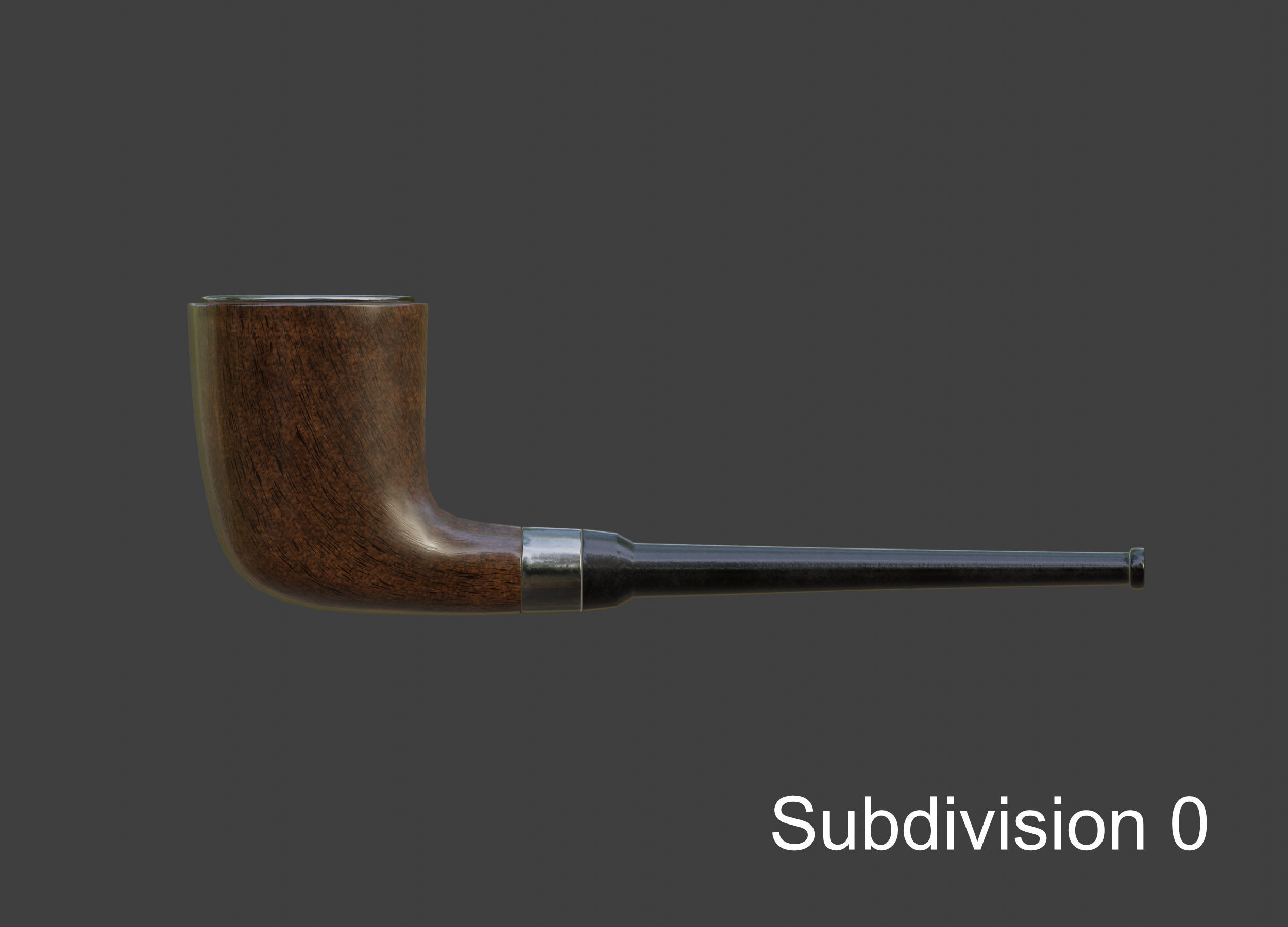 Vintage wooden tobacco pipe smoking 3D model_26