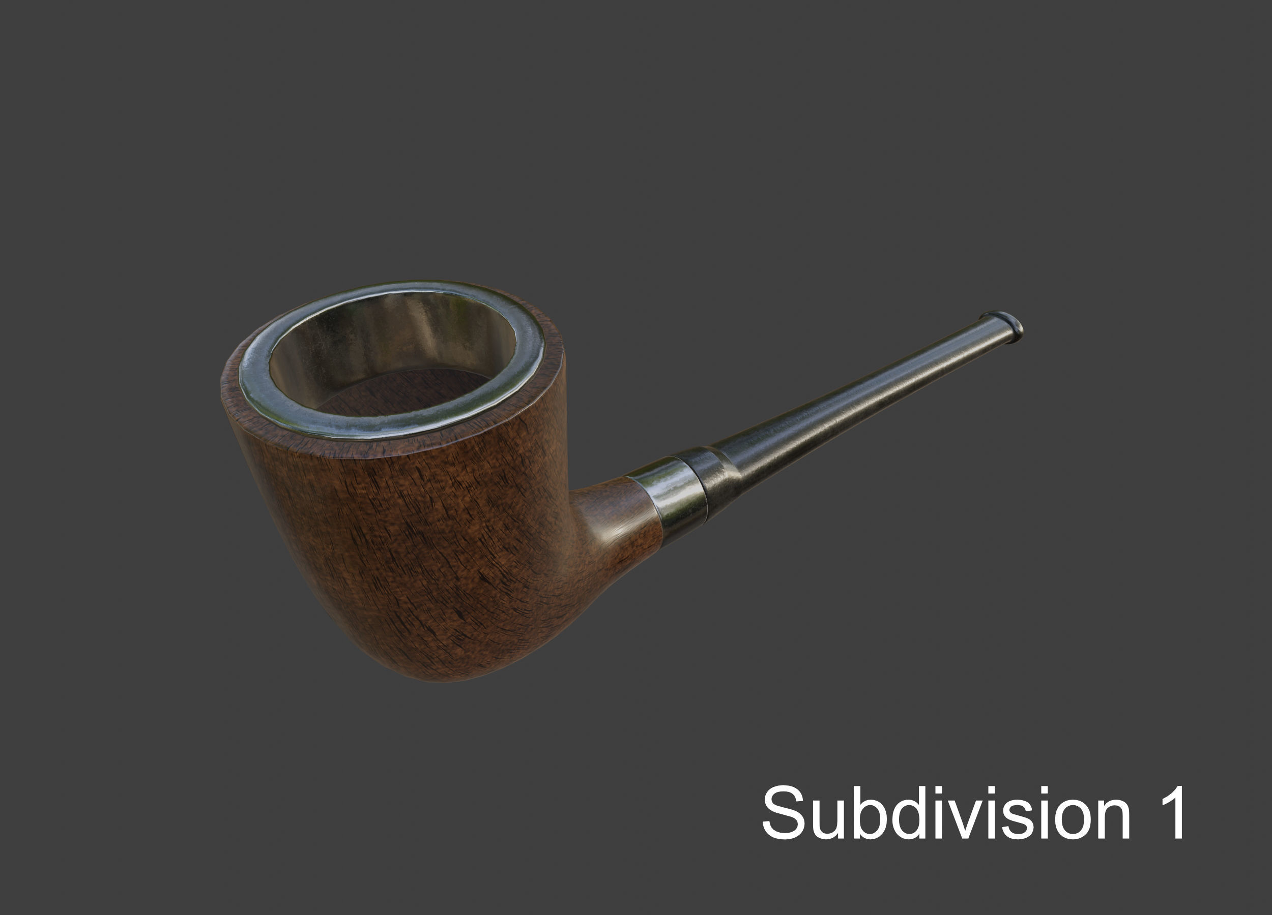 Vintage wooden tobacco pipe smoking 3D model_33