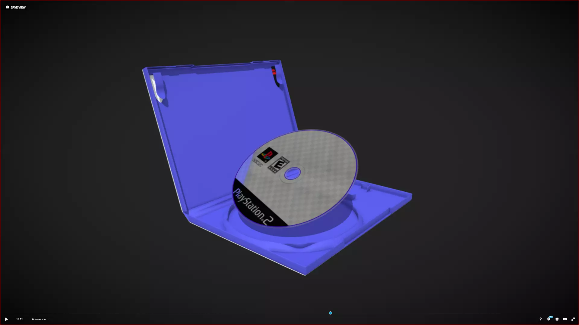 Playstation 2 Gamebox Animated Low-poly 3D model_0