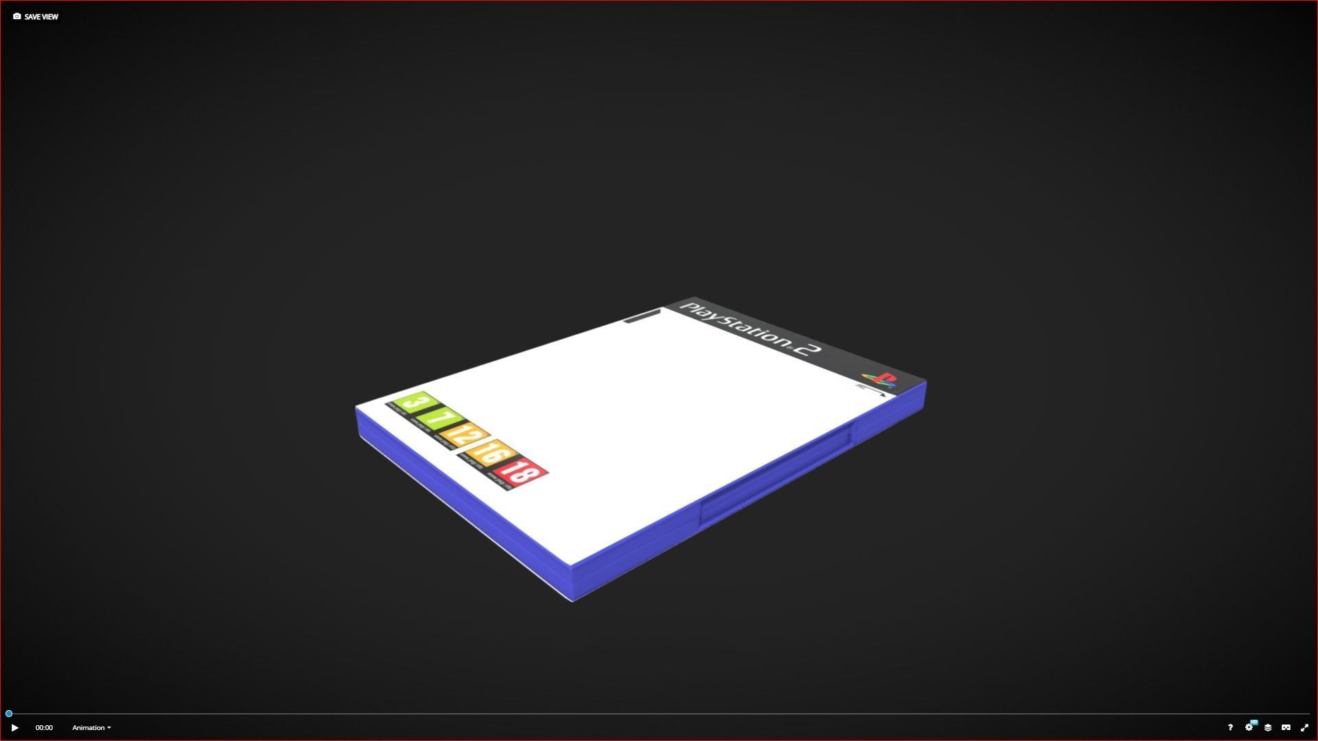 Playstation 2 Gamebox Animated Low-poly 3D model_1