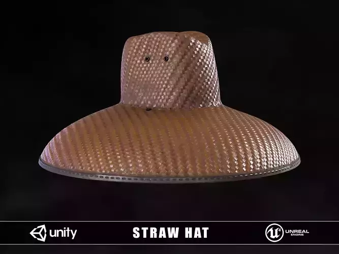 Straw Hat Low-poly 3D model