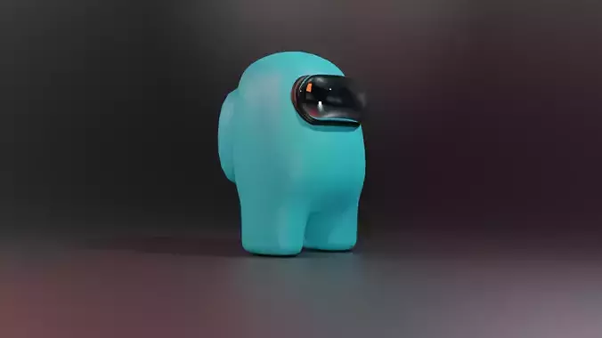 Blue among us character Low-poly 3D model