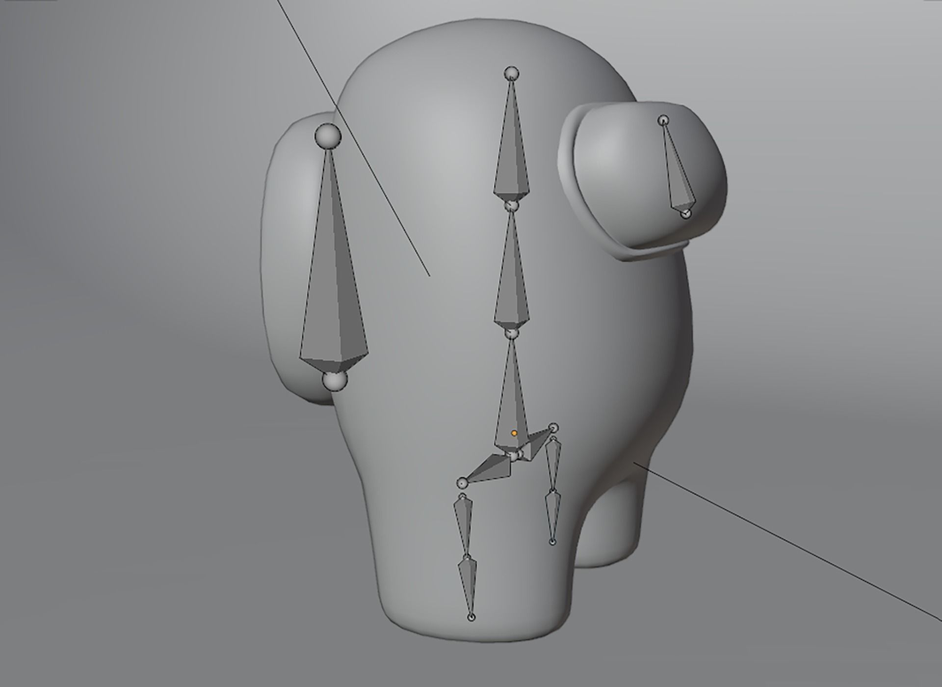 Blue among us character Low-poly 3D model_3