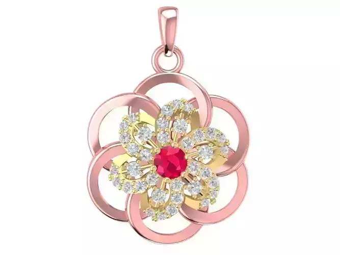 Floral Diamond Pendant Jewelry 1437
