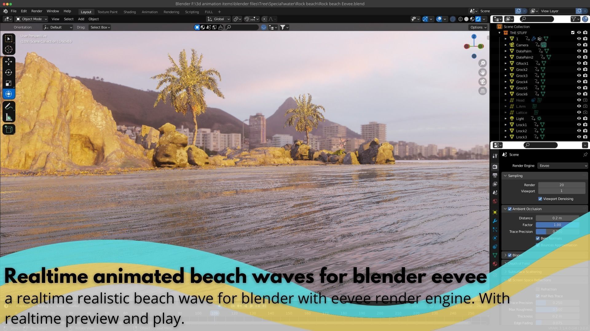 Realistic Beach 3D Model With textures Complete realistic 3D model_5