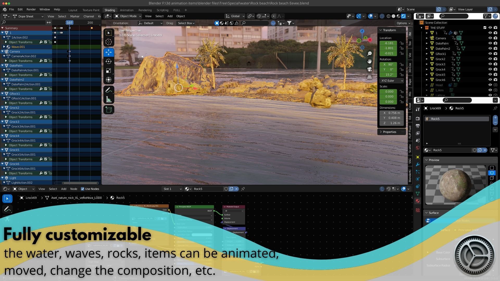 Realistic Beach 3D Model With textures Complete realistic 3D model_6