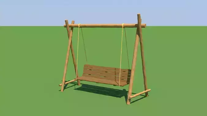 Wooden Swing 3D model