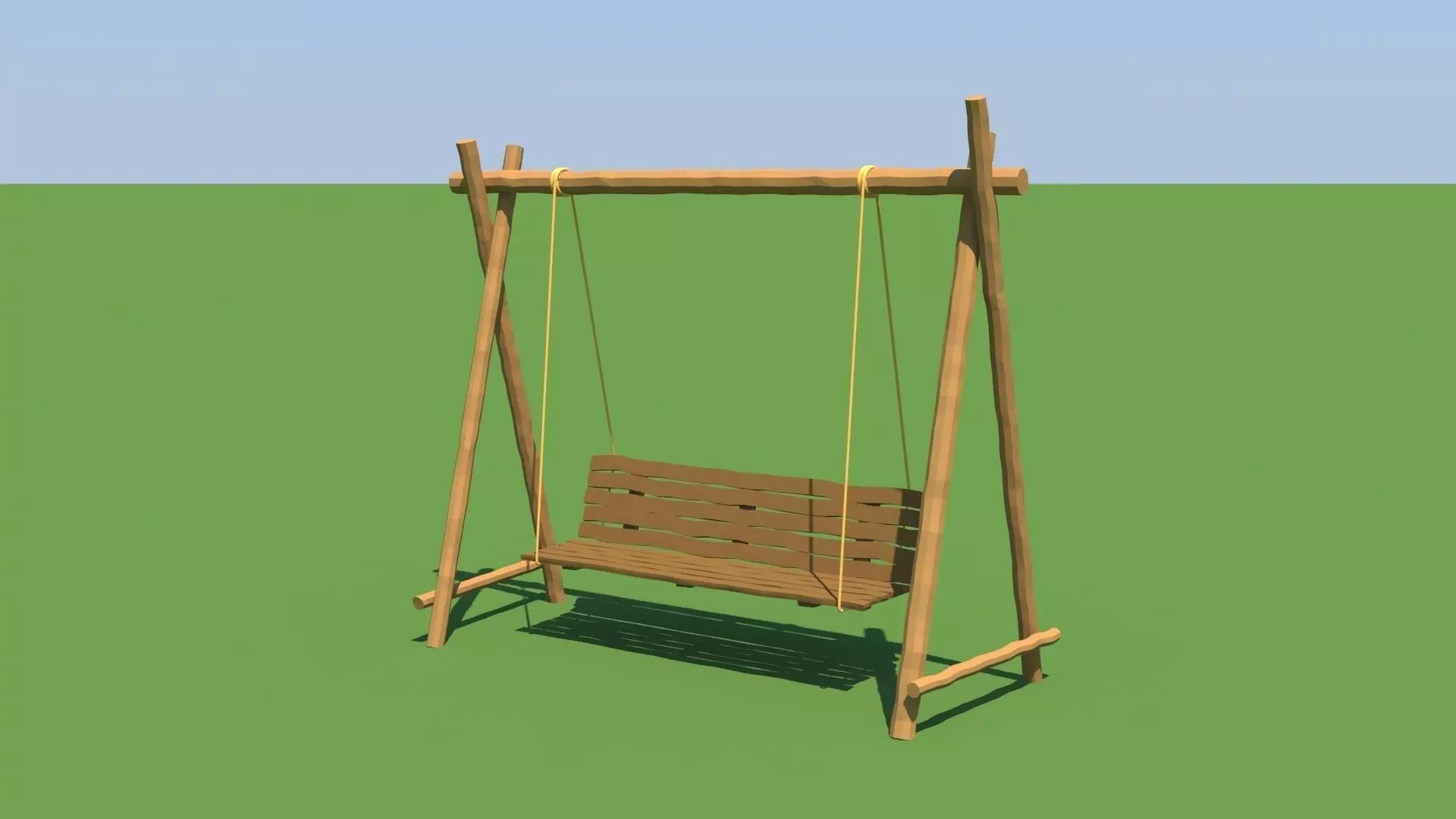 Wooden Swing 3D model_0