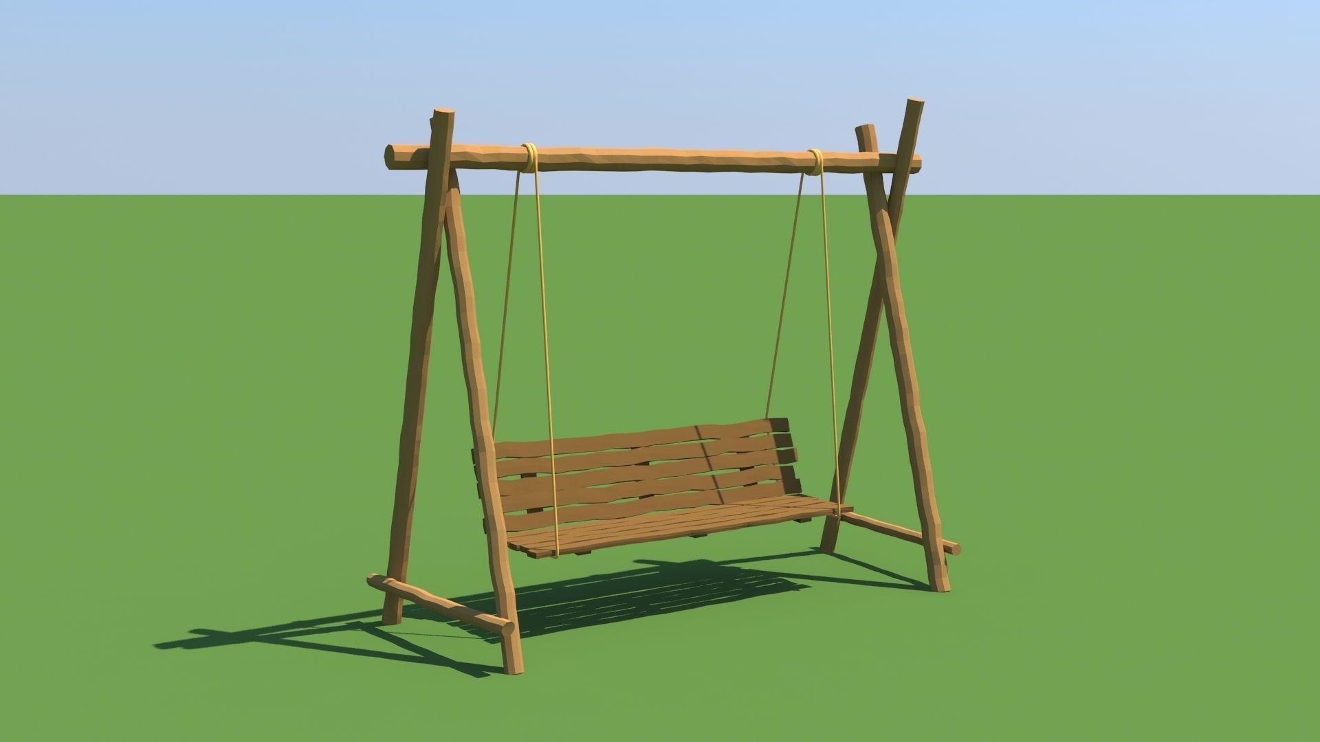 Wooden Swing 3D model_1