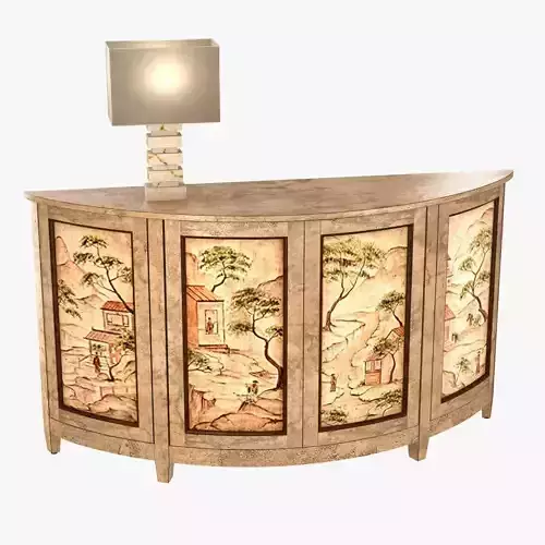 Nancy Corzine Harelequin Demilune Buffet vaughan Cartagena Lamp 