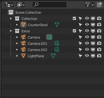 Counter Stool Low-poly 3D model_8