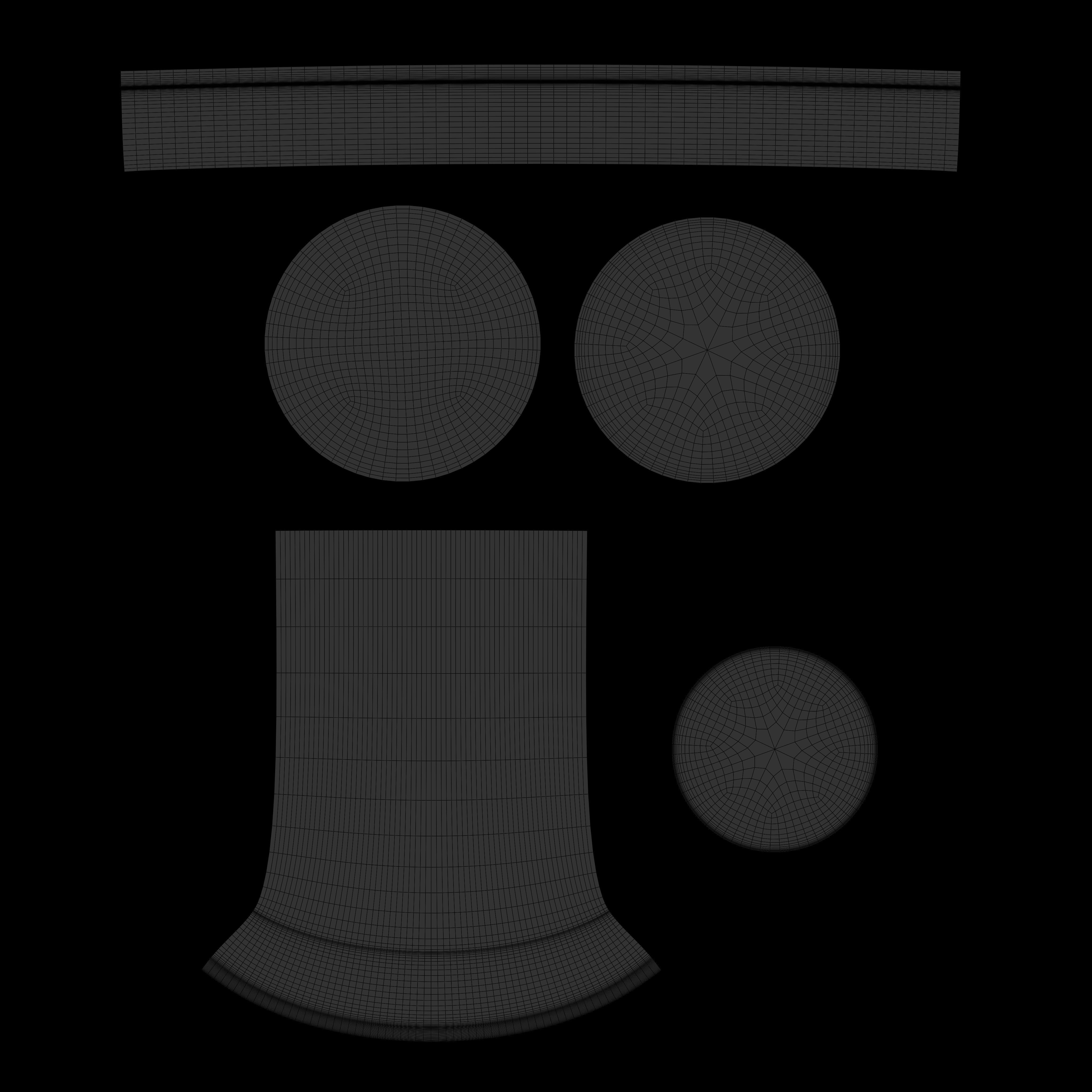 Counter Stool Low-poly 3D model_10