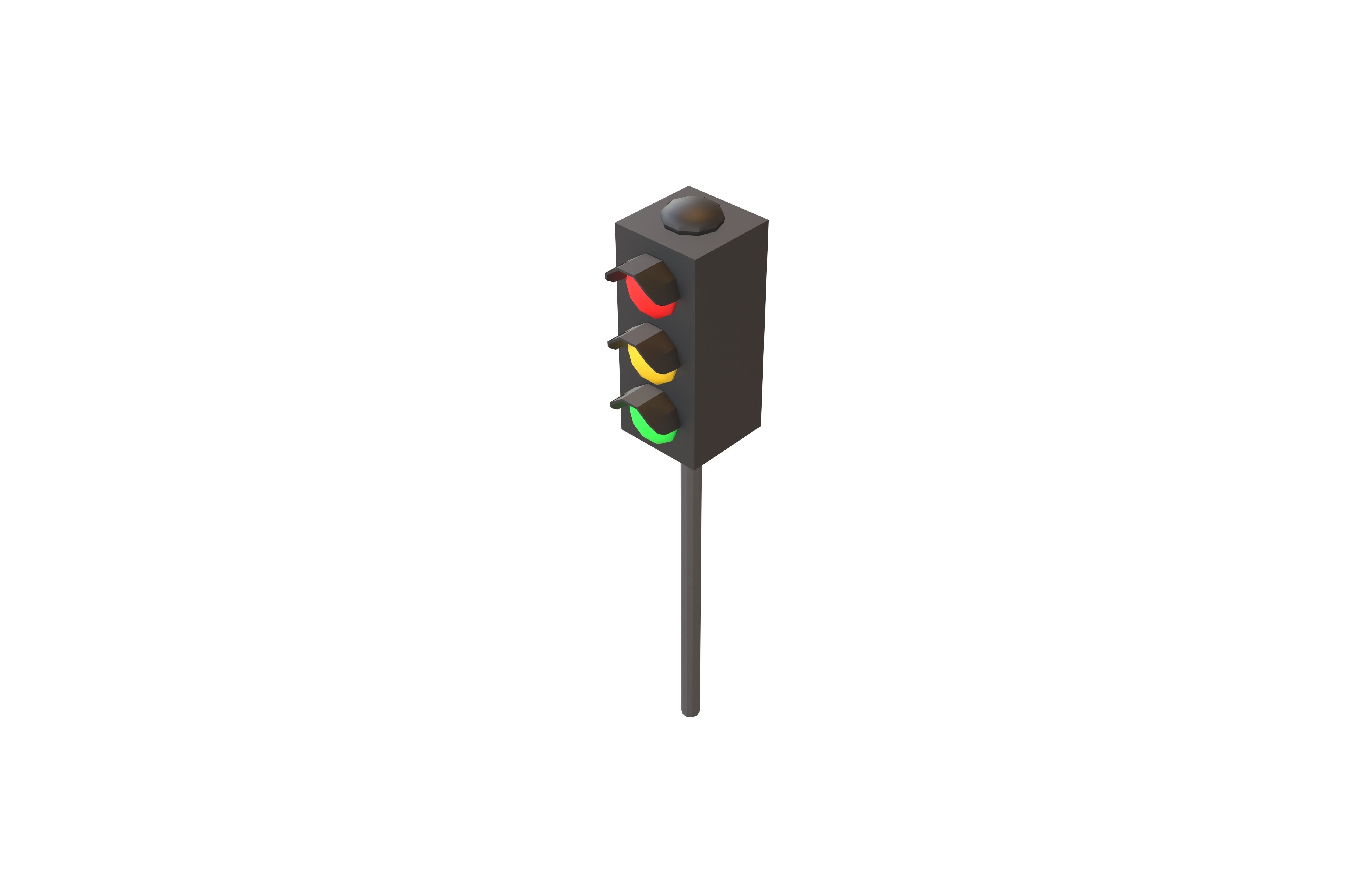 Traffic Light v1 001 Low-poly 3D model_2